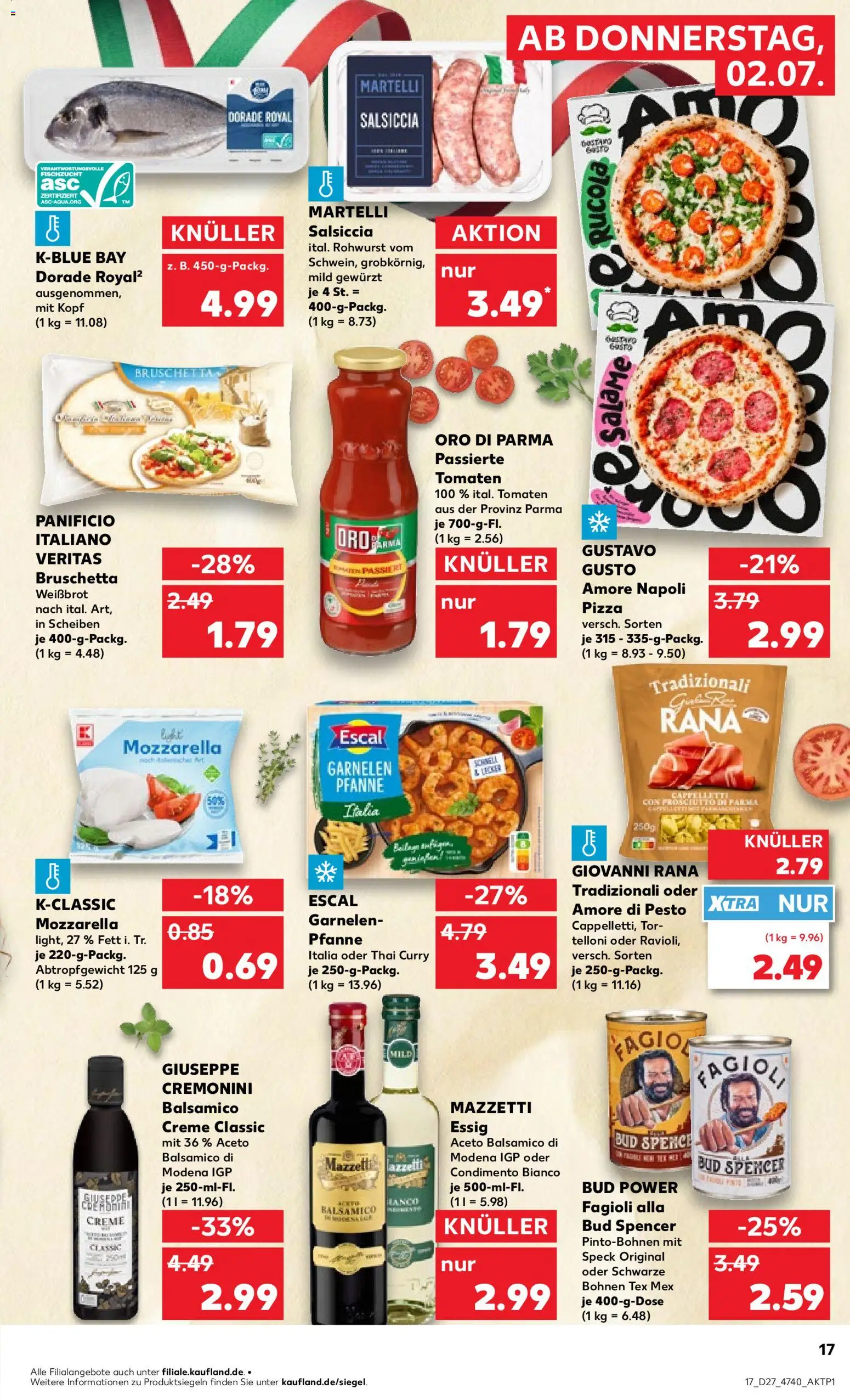 {H1} | Pagina: 17 | Producten: Rucola, Tomaten, Mozzarella, Crème