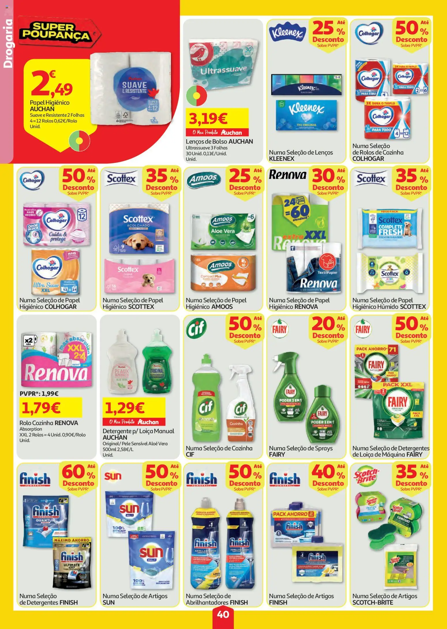 Auchan folheto │ válido de 23/07/2026 | Página: 40 | Produtos: Papel higiénico, Detergente