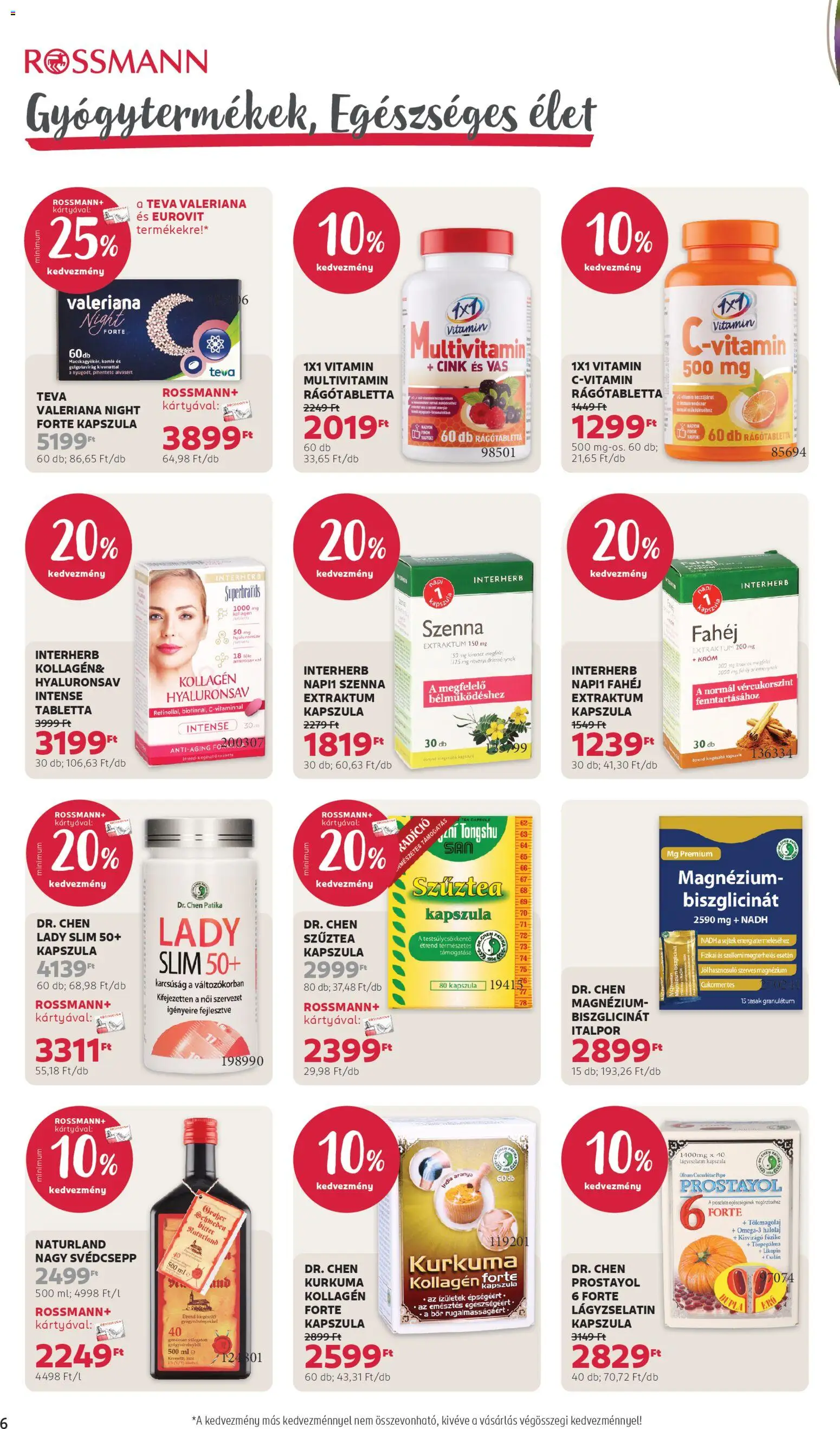 Rossmann akciós ujság - amely érvényes a következő dátumtól: 13.04.2026 | Oldal: 6 | Termékek: Kollagén, Bor, Italpor, Tökmagolaj