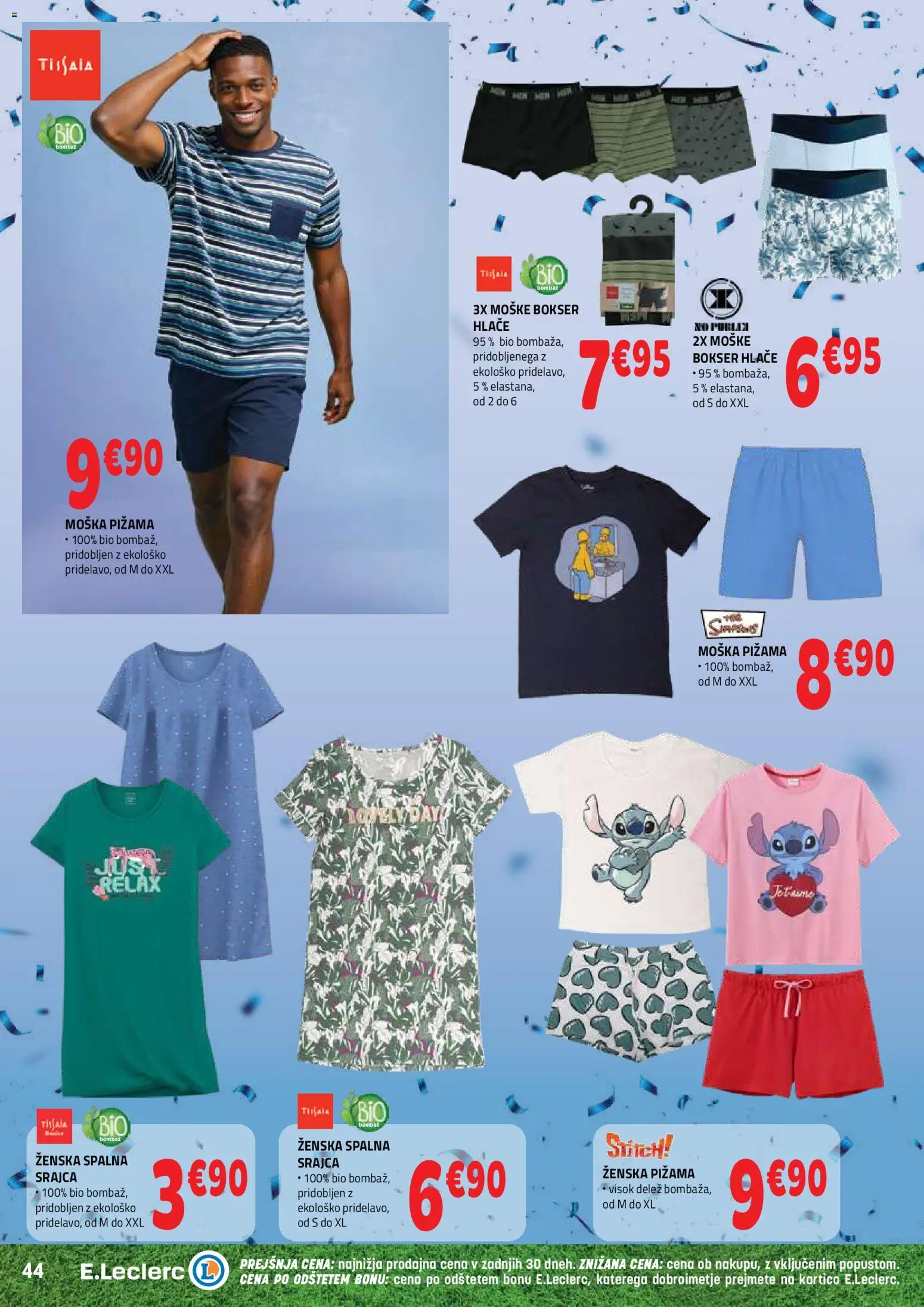 Novi E.leclerc katalog ponudbe – veljaven od 03.06.2026 | Stran: 44 | Izdelki: Srajca, Pižama, Hlace