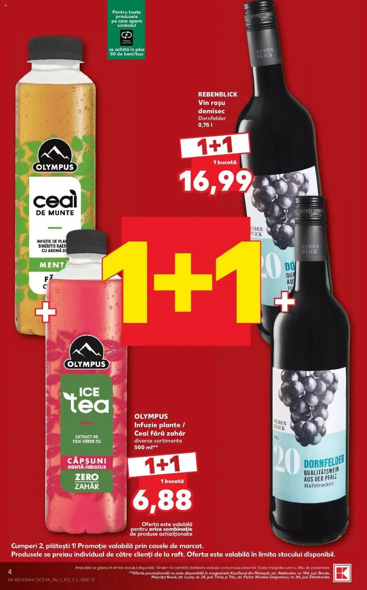 Kaufland Otopeni 28.10.2026 - Revista si Oferta | Pagină: 4 | Produse: Vin, Ceai, Căpșuni, Zahăr