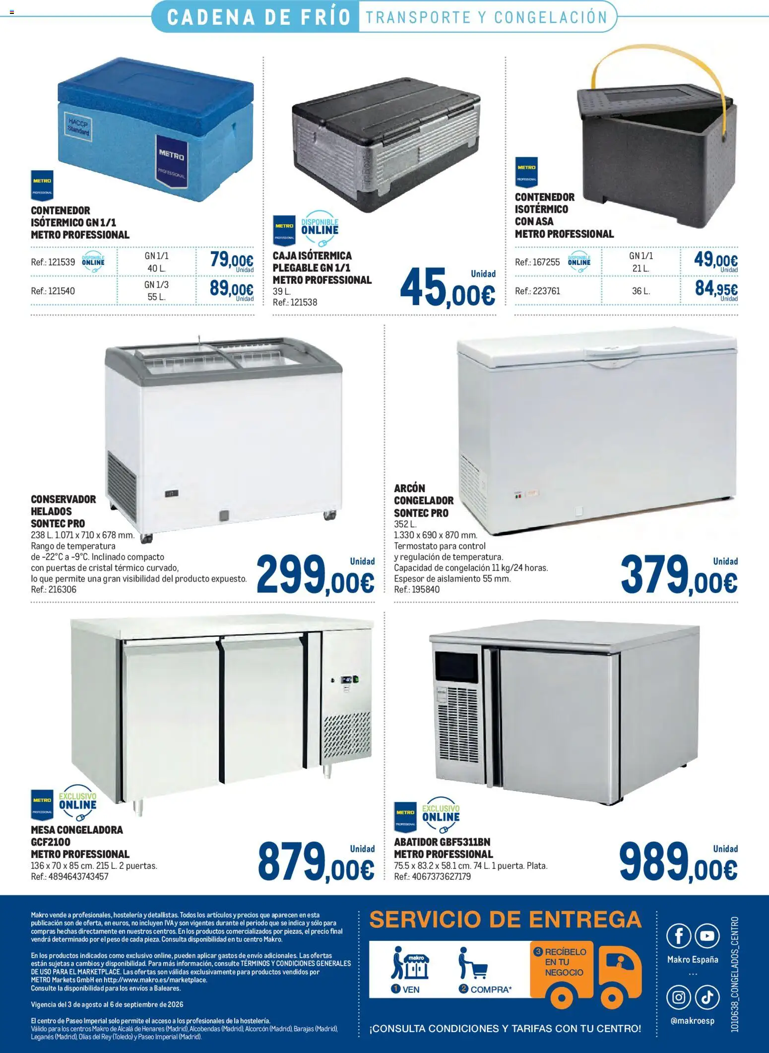 Makro Congelados Centro │ válido desde el 03/08/2026 | Página: 32 | Productos: Congelador, Peso, Mesa, Caja