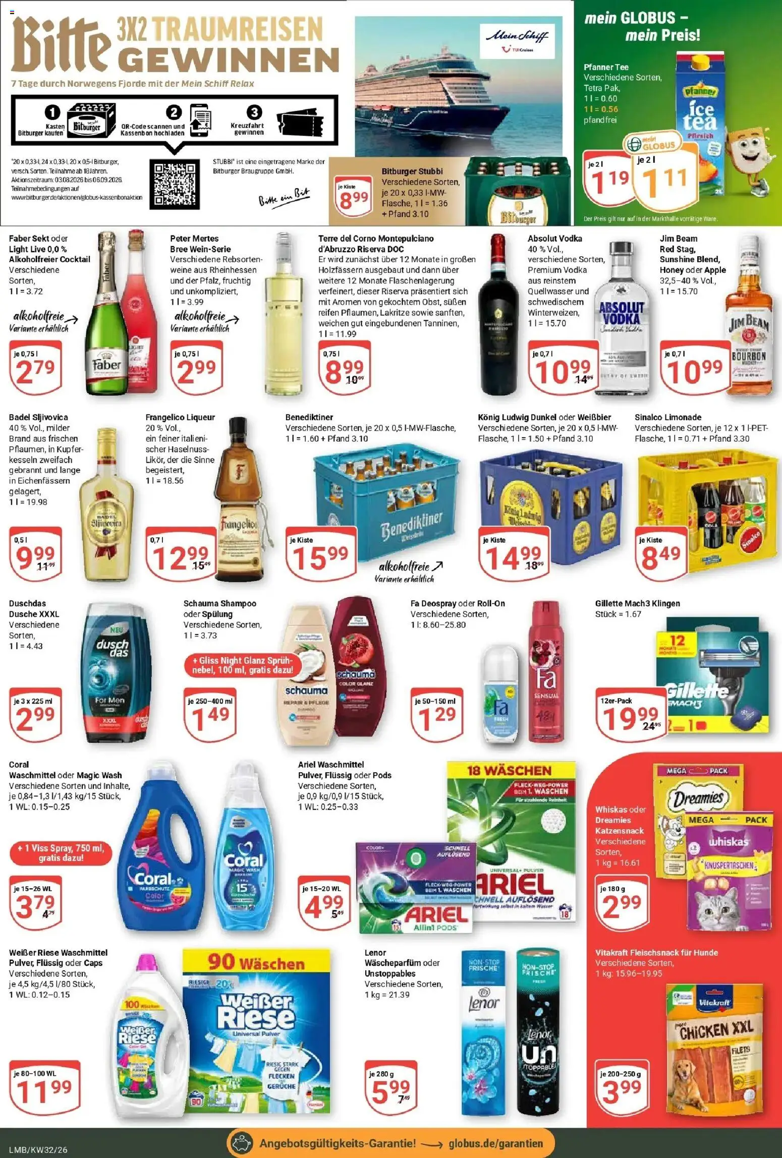 Globus Prospekt Limburg (ab 03.08.2026) » Angebote online | Seite: 7 | Produkte: Bitburger, Limonade, Duschdas, Deospray