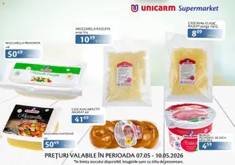 Ofertele Unicarm valabile de la 07.05.2026 | Pagină: 5 | Produse: Pungă, Cașcaval, Mozzarella, Brânză