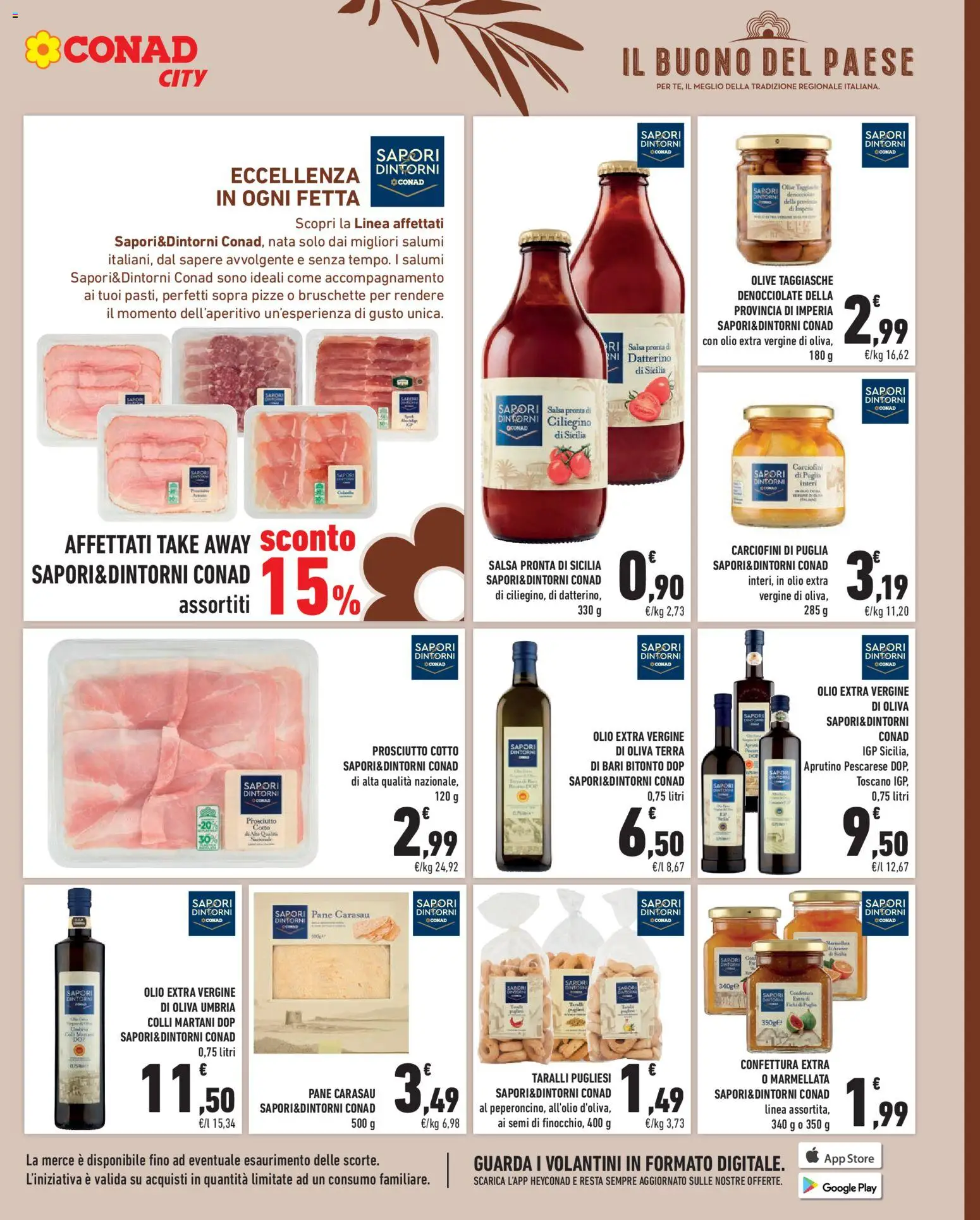 Volantino Conad del 03/07/2026 | Pagina: 7 | Prodotti: Pane, Olive, Olio extra vergine, Taralli