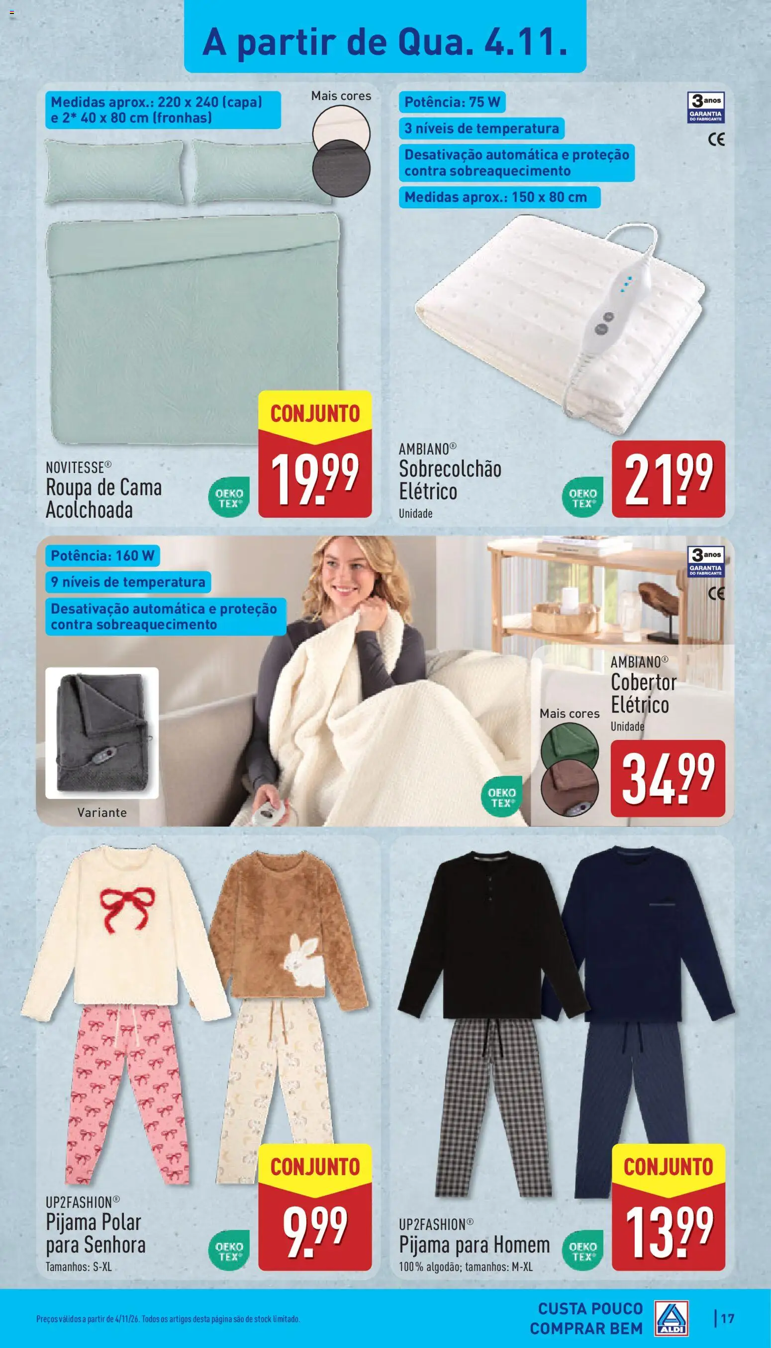 Aldi folheto │ válido de 02/11/2026 | Página: 17 | Produtos: Sobrecolchão, Cama, Cobertor, Roupa de cama