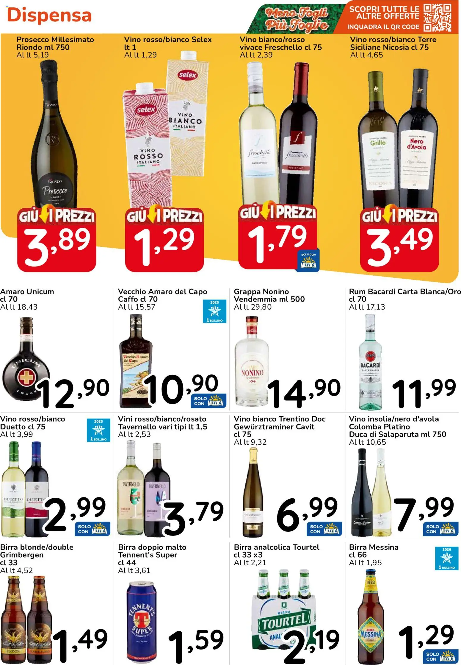 Volantino Famila del 15/10/2026 | Pagina: 39 | Prodotti: Birra, Bacardi, Birra analcolica, Vino rosso