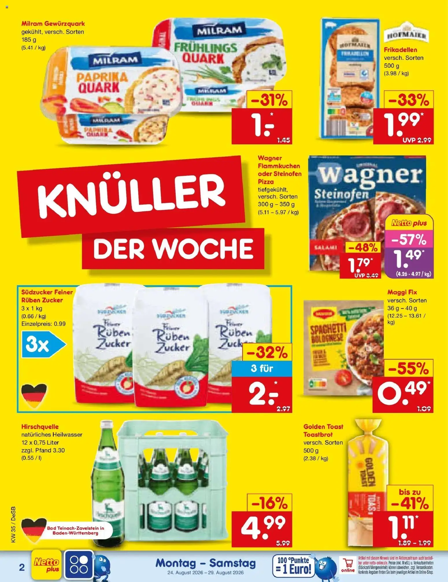Netto Marken-Discount Prospekt Stuttgart – gültig ab 24.08.2026 | Seite: 2 | Produkte: Maggi, Toastbrot, Paprika, Salami