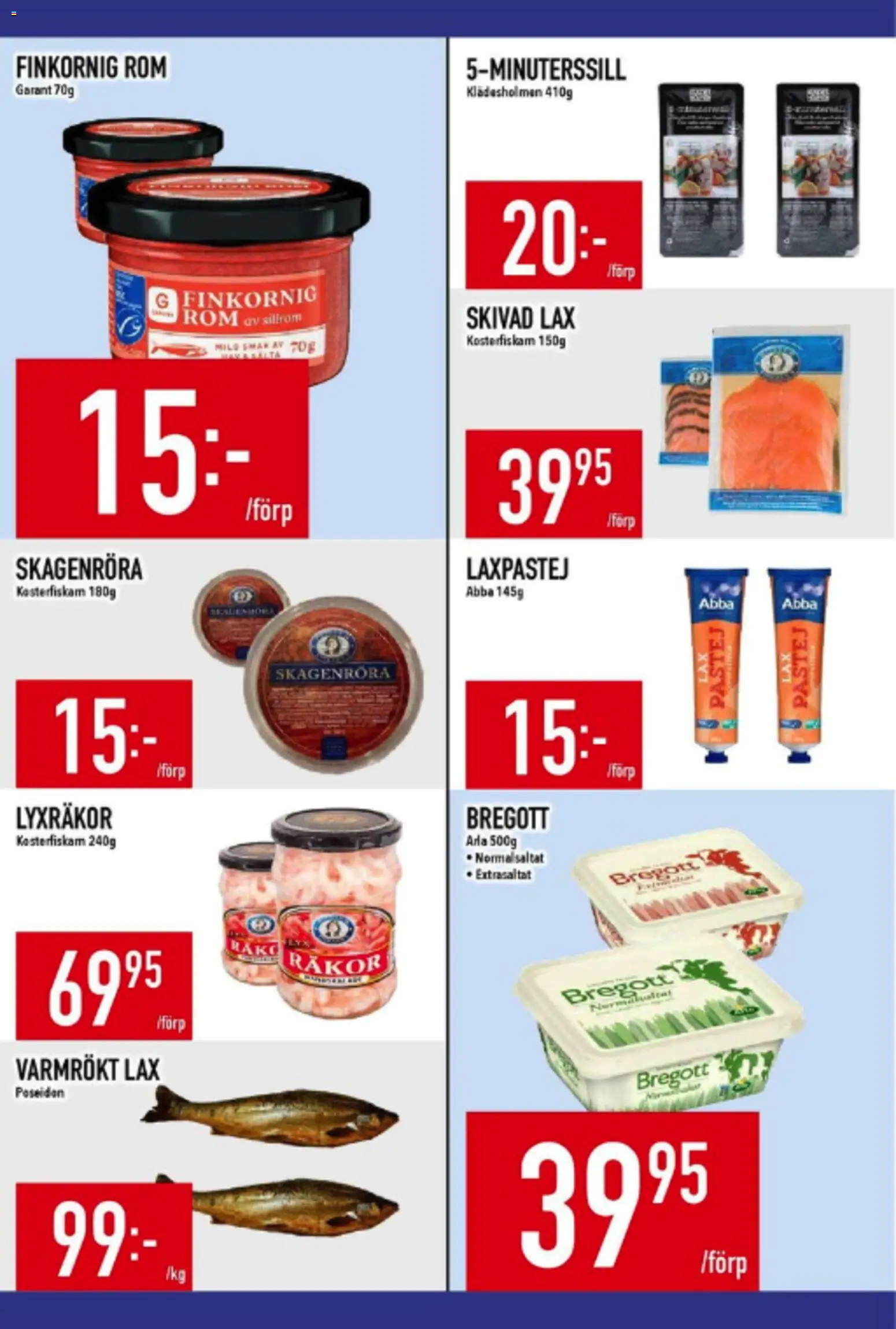 Matdax reklamblad aktuell från 15.06.2026 | Sida: 9 | Produkter: Bregott, Räkor, Lax
