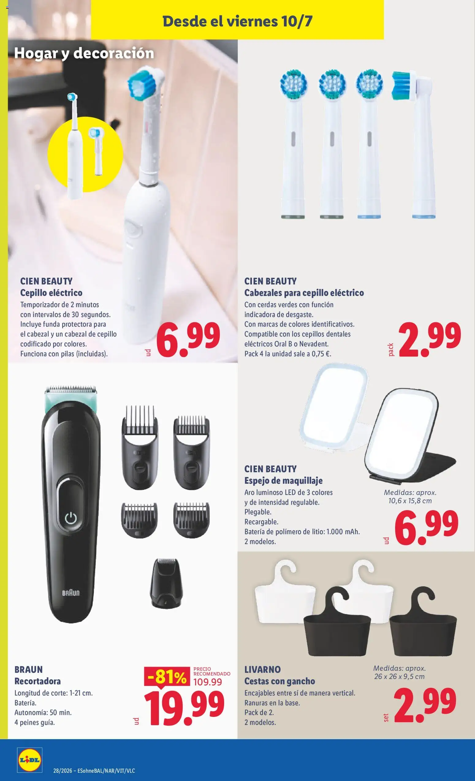 Lidl folleto de bazar │ válido desde el 06/07/2026 | Página: 28 | Productos: Maquillaje, Cepillo, Funda, Espejo