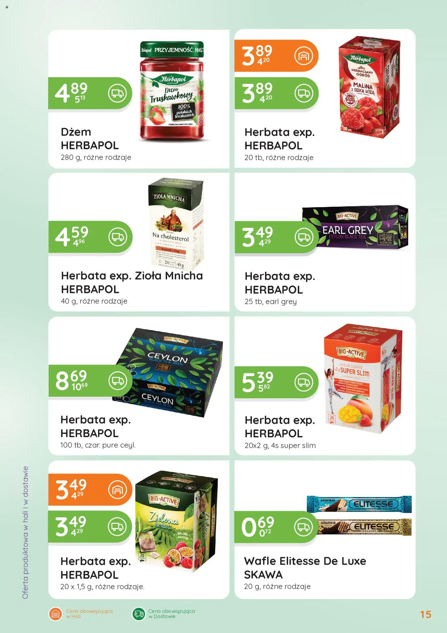 Eurocash gazetka - Oferta Handlowa od 01.06.2026 | Strona: 15 | Produkty: Malina, Wafle, Dżem, Herbata