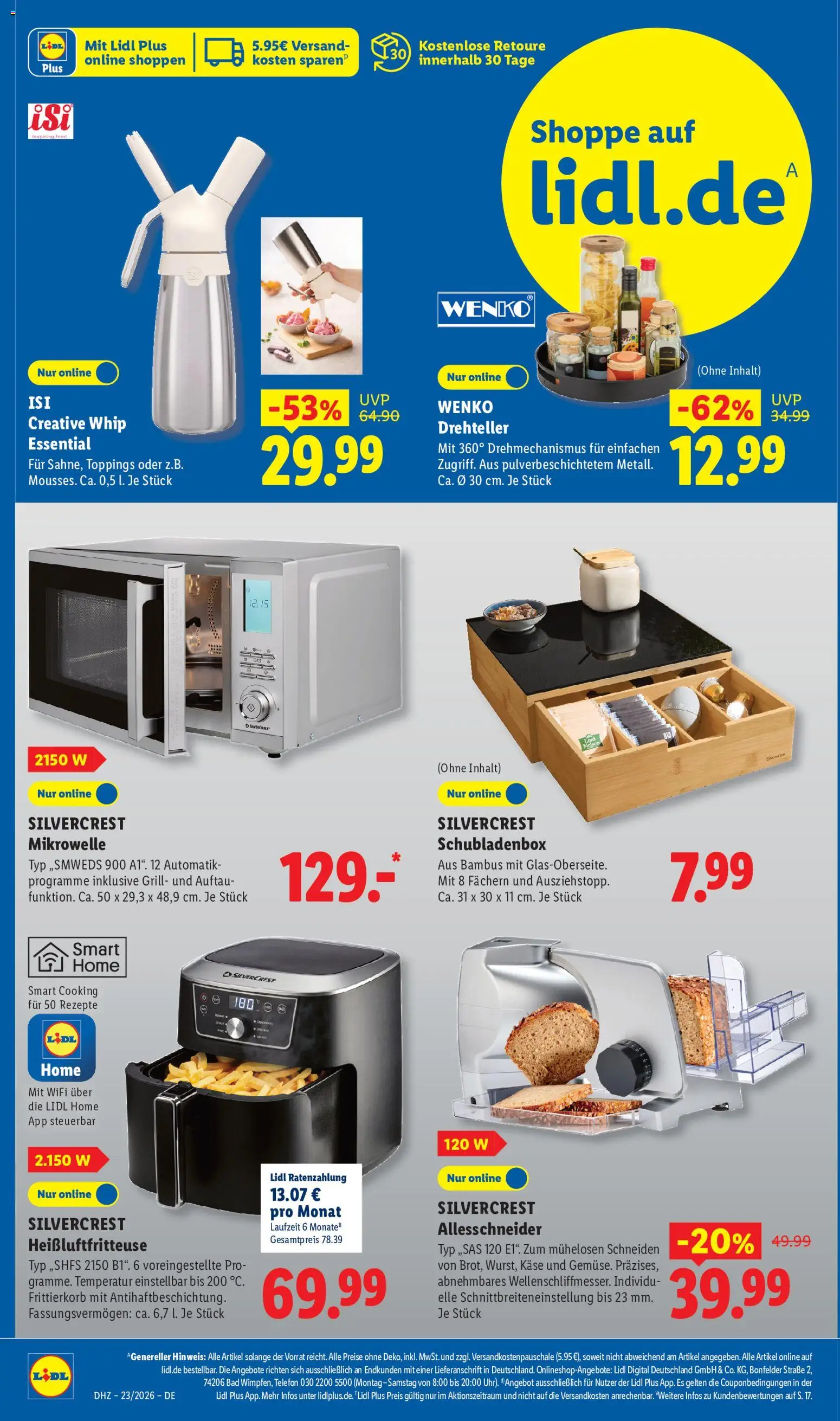 Lidl Prospekt – gültig ab 01.06.2026 | Seite: 30 | Produkte: Mikrowelle, Käse, Bad, Heißluftfritteuse