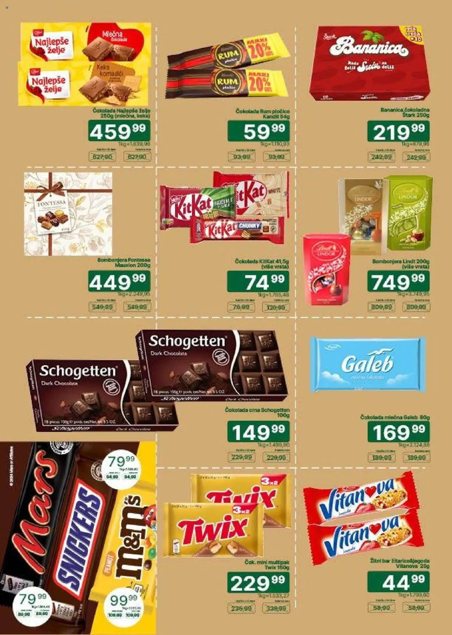 Univerexport katalog - važi od 17.08.2026 | Strana: 18 | Proizvode: Snickers, Keks, Lindt, Čokolada