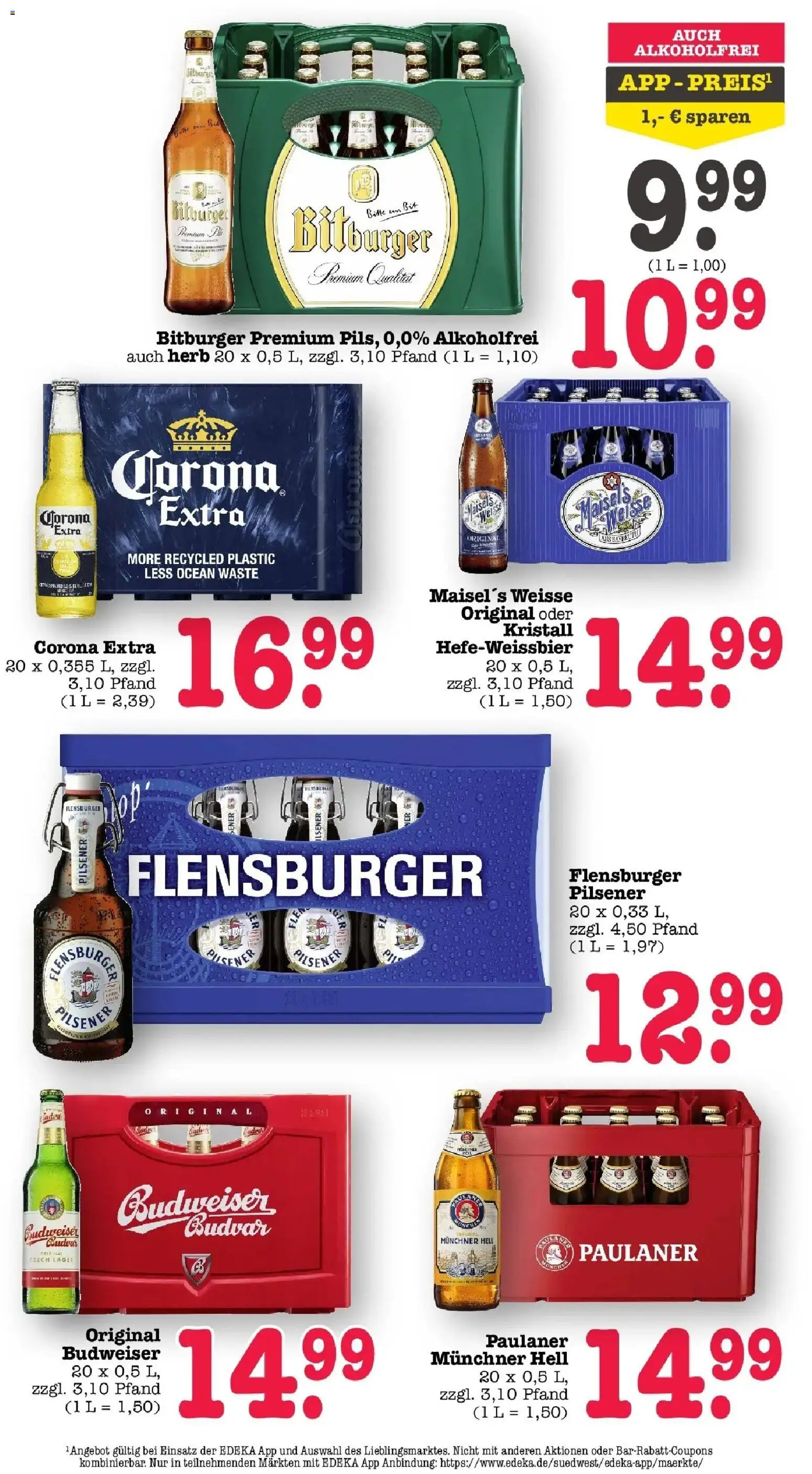 E center - E center: Wochenangebote – gültig ab 28.06.2026 | Seite: 45 | Produkte: Bitburger, Burger, Flensburger, Budweiser