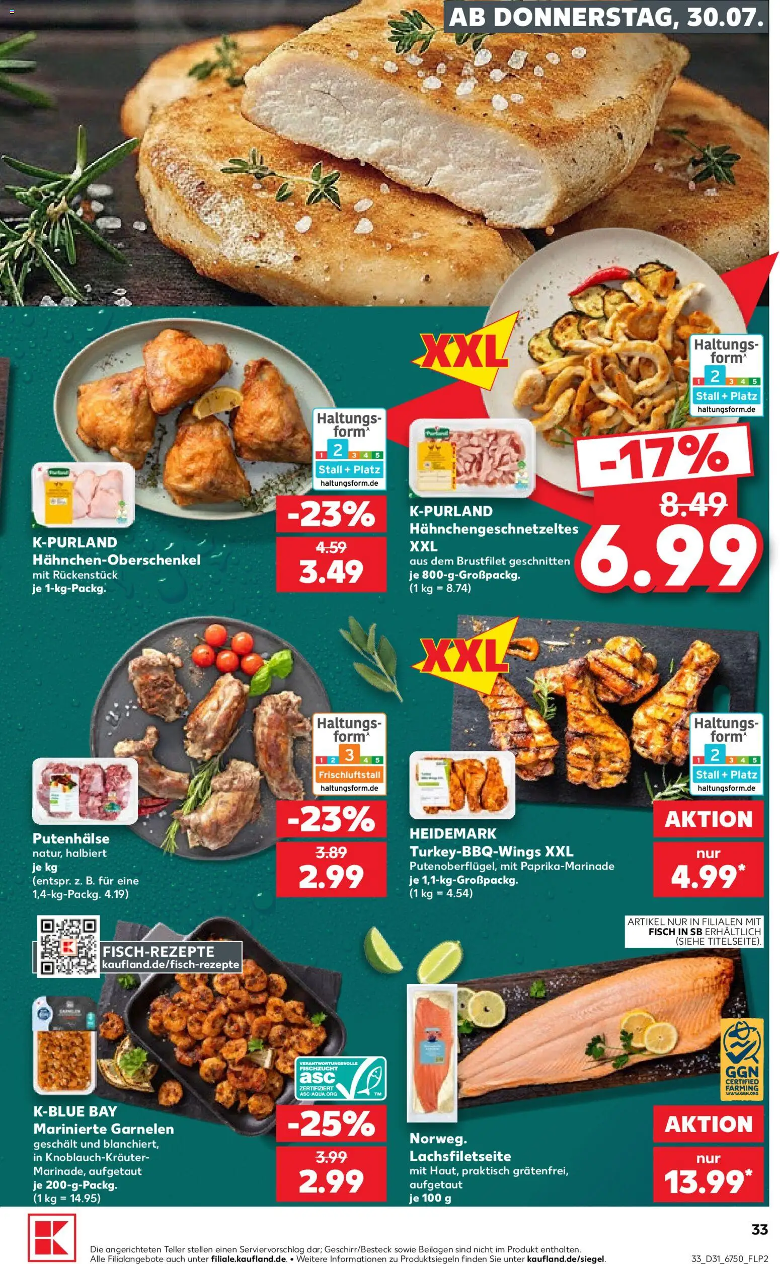 Kaufland Prospekt Rostock – gültig ab 30.07.2026 | Seite: 33 | Produkte: Garnelen, Fisch
