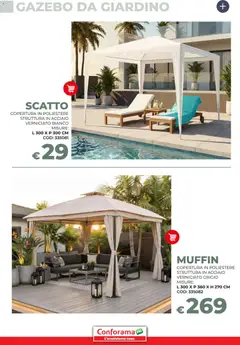 Anteprima del volantino Conforama volantino Giardino valido a partire dal 19.03.2026 | Pagina: 12 | Prodotti: Gazebo, Muffin