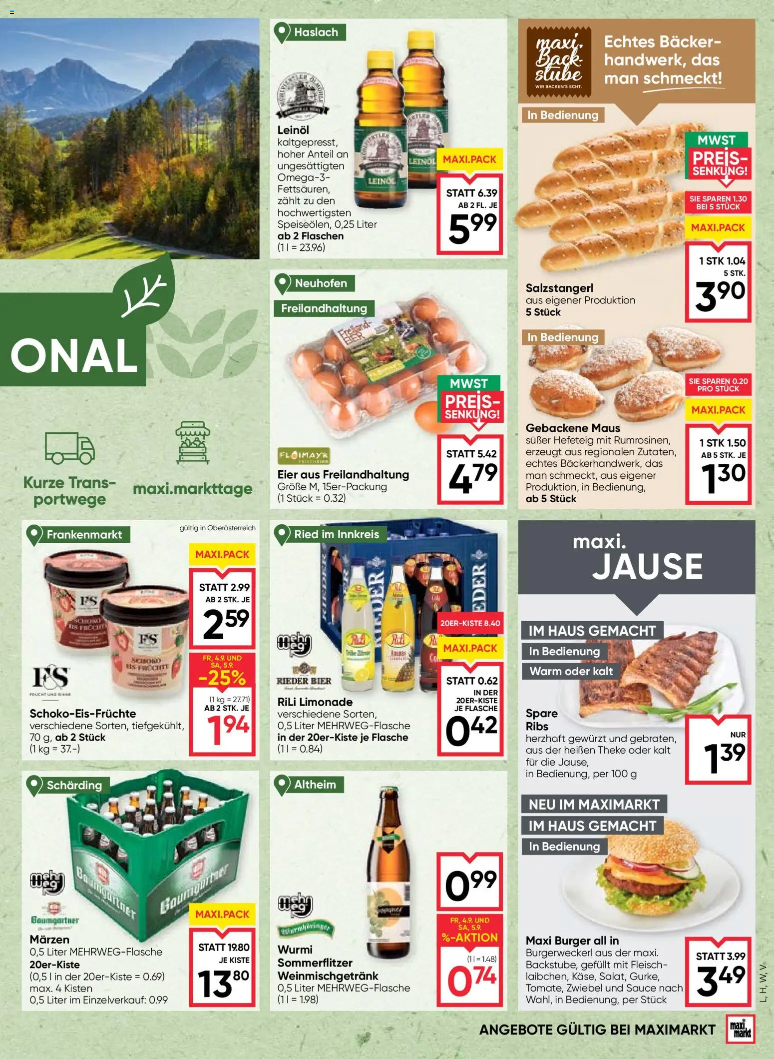 Maximarkt Flugblatt gültig ab 03.09.2026 | Seite: 5 | Produkte: Burger, Maus, Eier, Bier