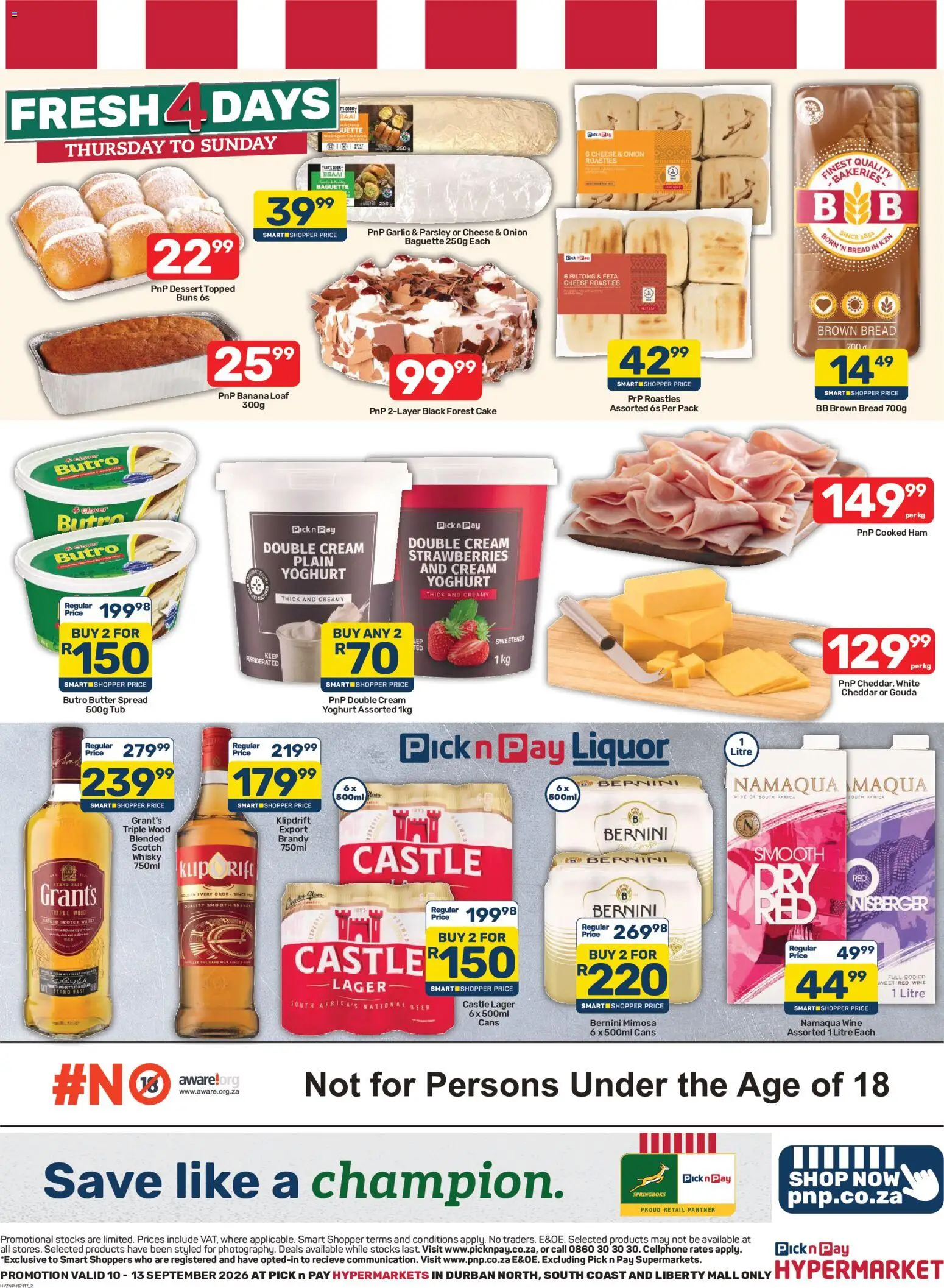 New Pick n Pay catalogue – valid from 10/09/2026 | Page: 2 | Products: Cake, Spread, Cheese, Onion