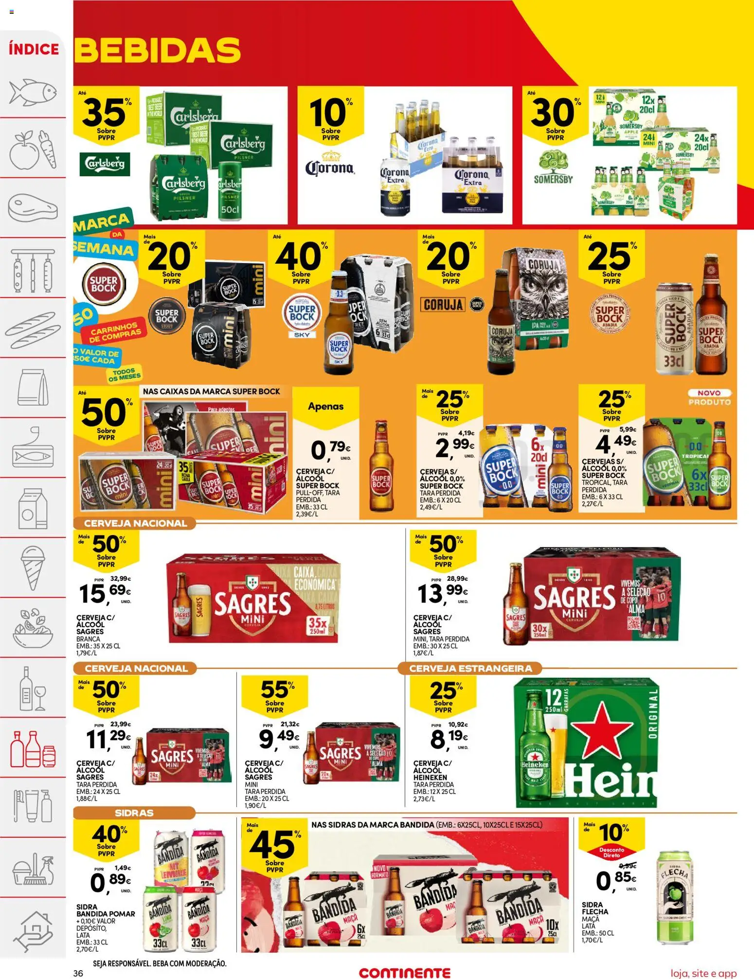 Continente folheto │ válido de 16.06.2026 | Página: 36 | Produtos: Super bock, Maça, Cerveja, Somersby
