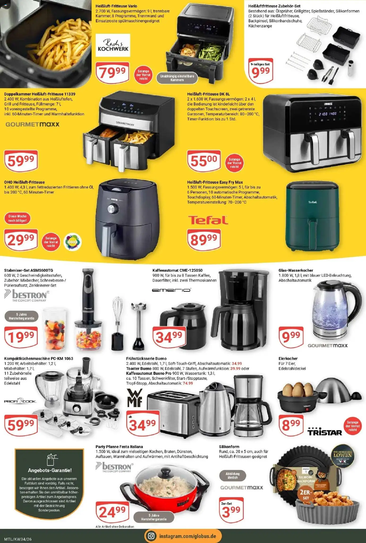 Globus Prospekt Maintal-Dörnigheim (ab 17.08.2026) » Angebote online | Seite: 22 | Produkte: Grill, Toaster, Eierkocher, Heißluftfritteuse