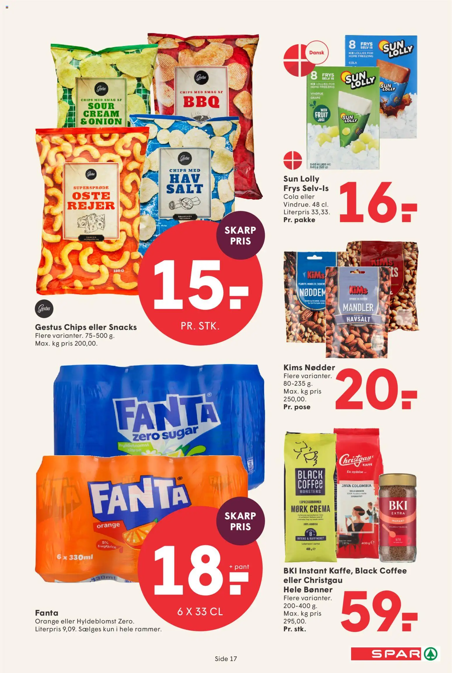Spar tilbudsavis – gyldig fra 31/07/2026 | Side: 18 | Produkter: Mandler, Snacks, Fanta, Cola