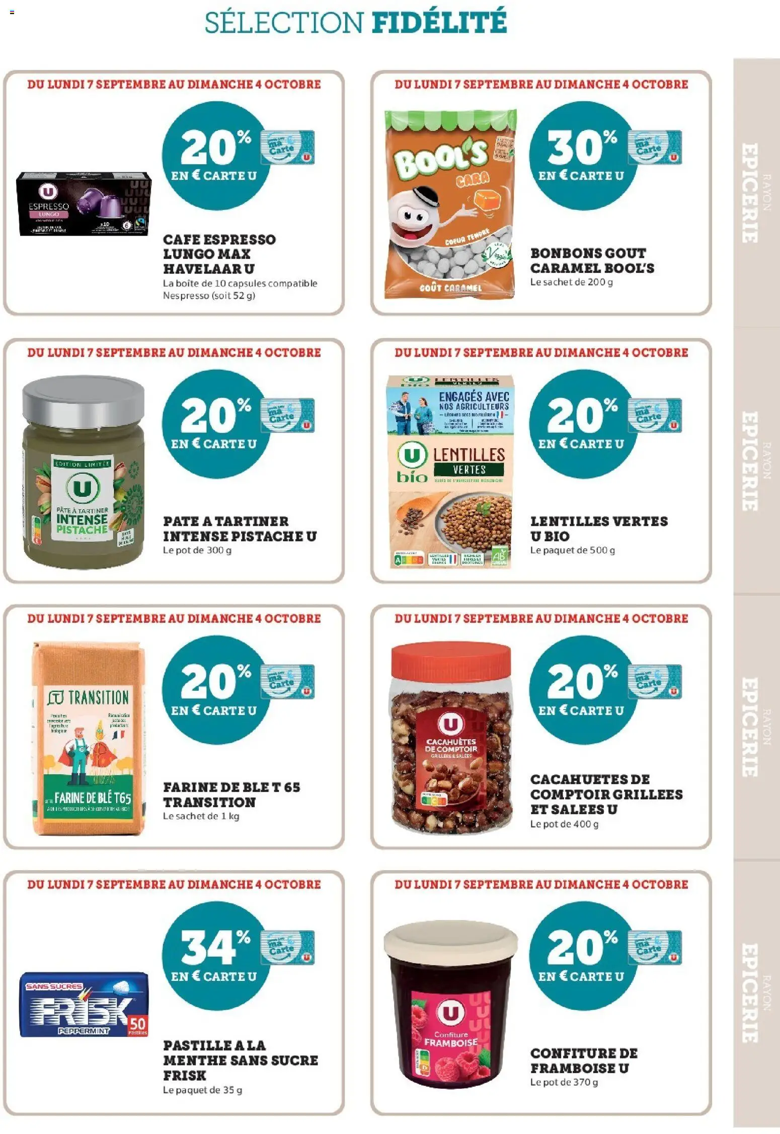 {H1} | Page: 21 | Produits: Framboise, Nespresso, Pâte à tartiner, Cacahuètes