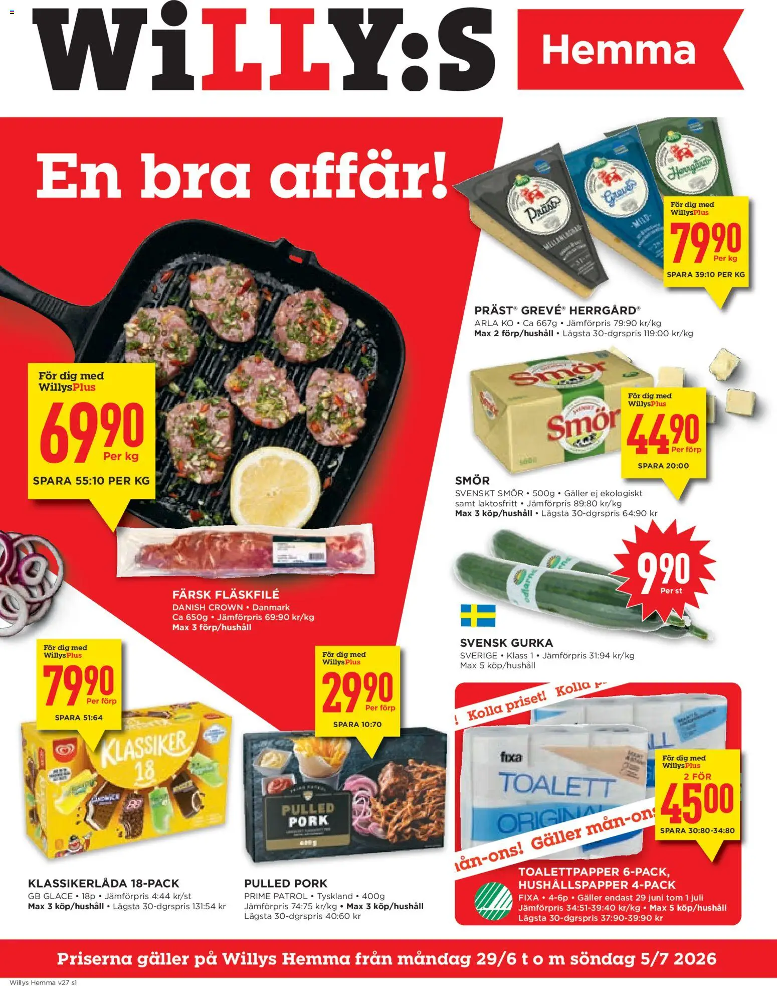 Willys reklamblad aktuell från 29/06/2026 | Sida: 1