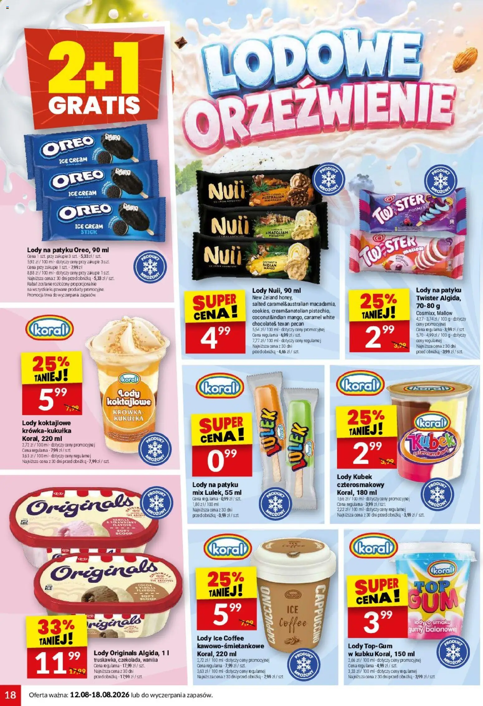 Twój Market gazetka od 12.08.2026 | Strona: 18 | Produkty: Mango, Lody Koktajlowe, Lody na patyku, Lody