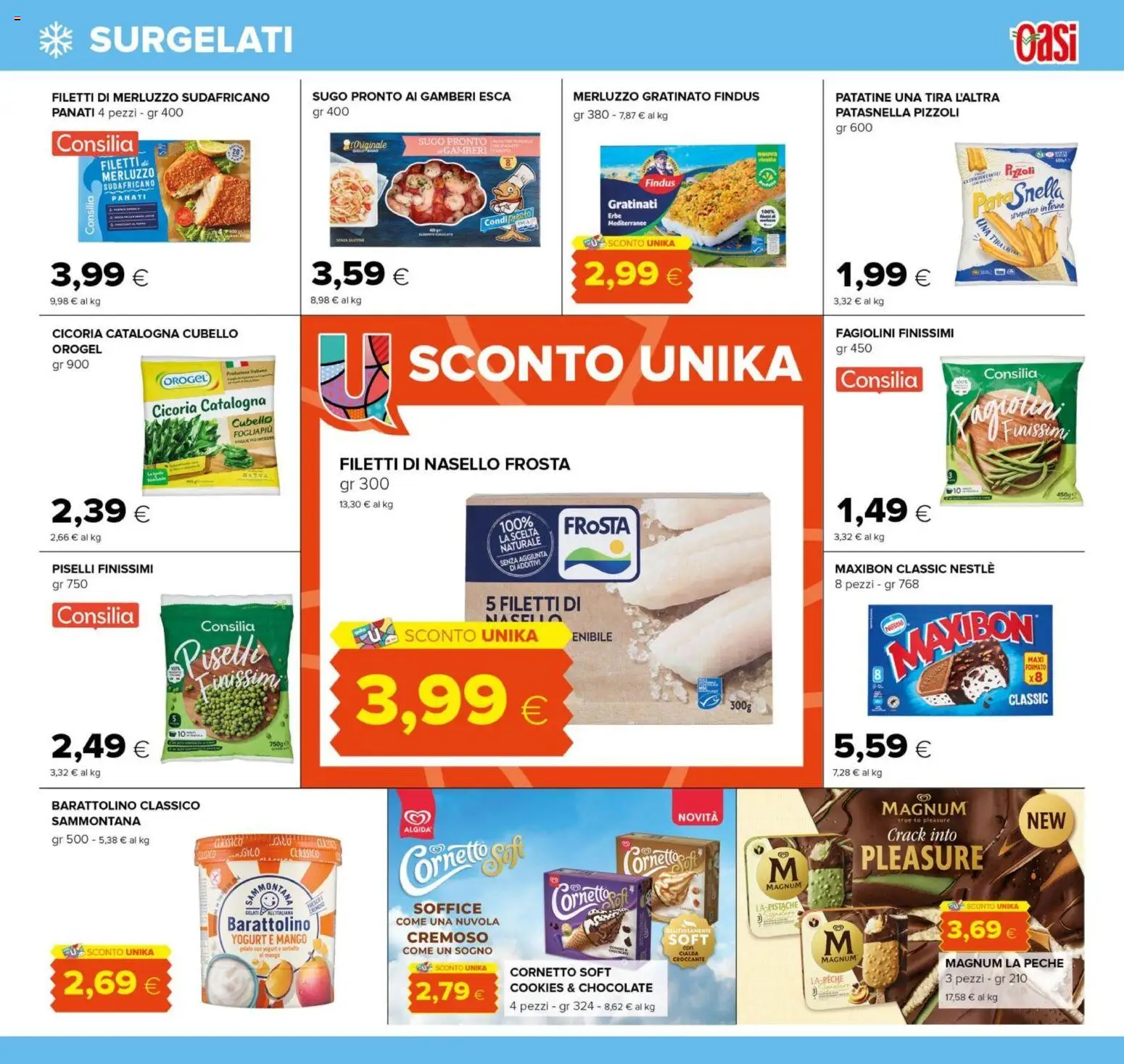 Volantino Oasi del 07.05.2026 | Pagina: 13 | Prodotti: Yogurt, Gamberi, Patatine, Nasello