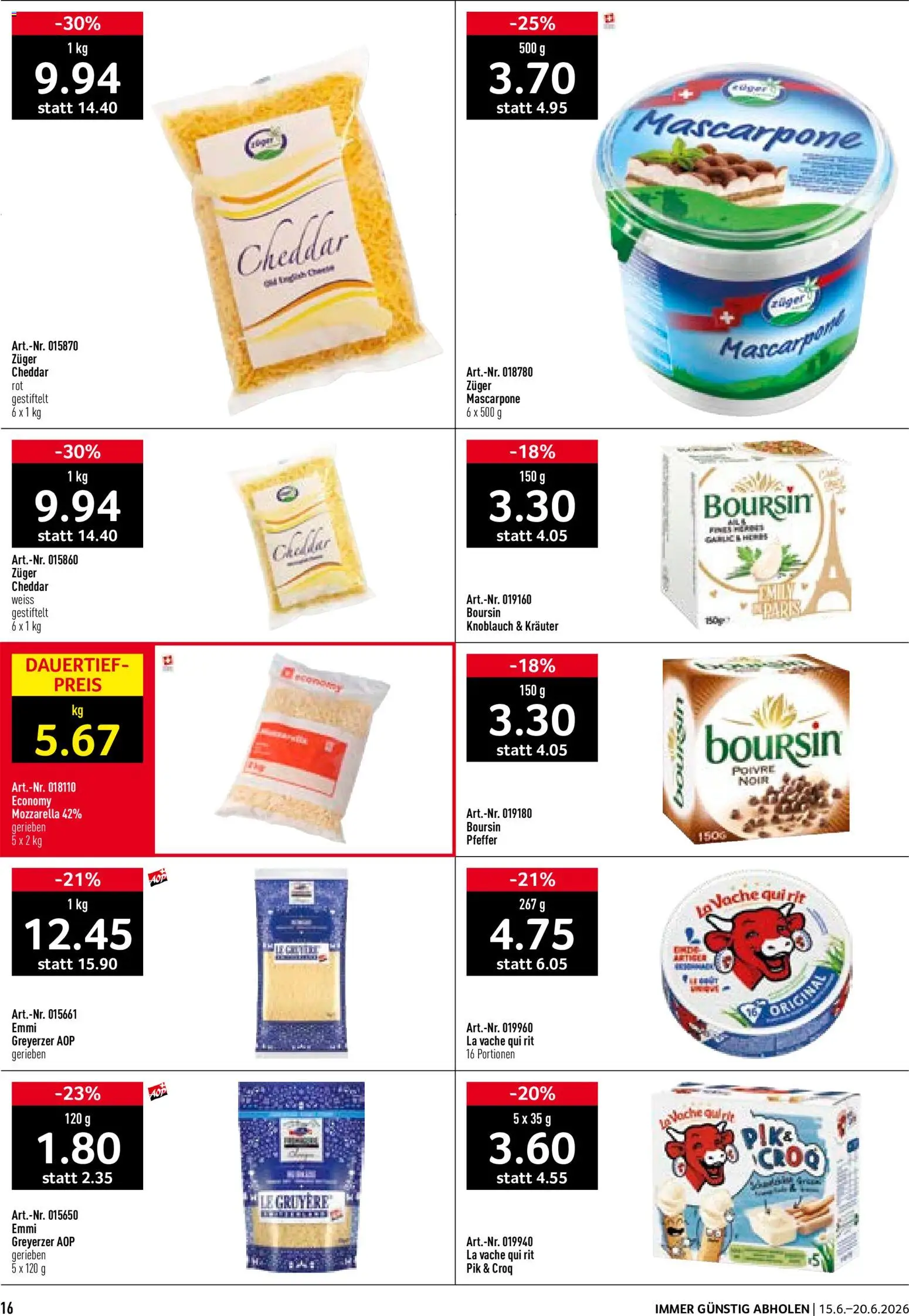 Prodega aktionen – gültig ab 15.06.2026 | Seite: 16 | Produkte: Mascarpone, Knoblauch, Pfeffer