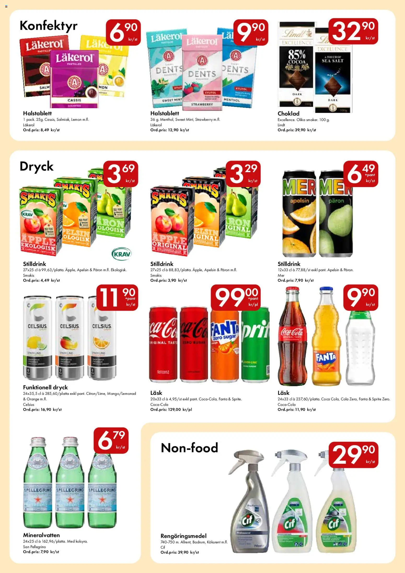 Snabbgross reklamblad aktuell från 24/08/2026 | Sida: 14 | Produkter: Fanta, Sprite, Choklad, Kräm