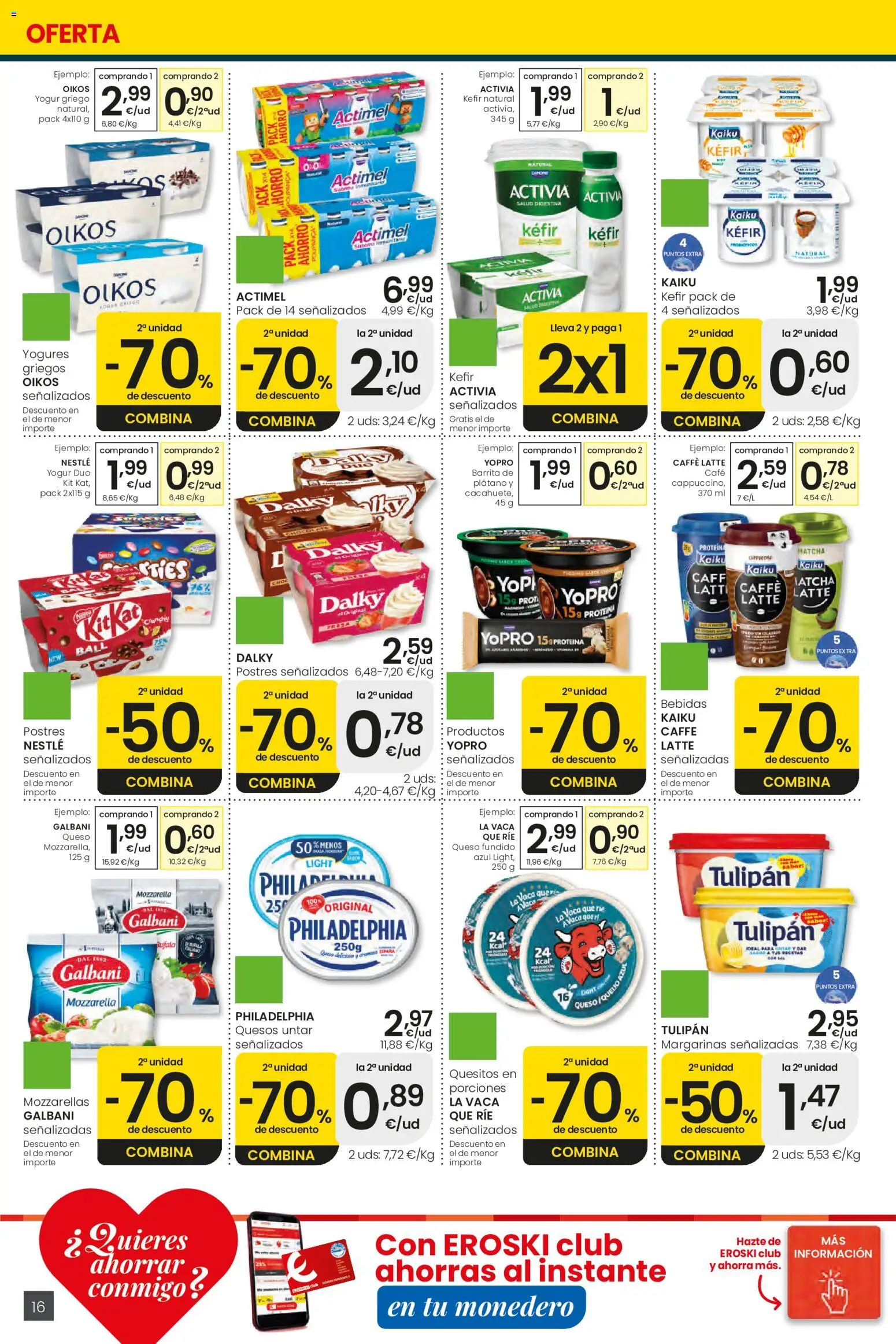 Eroski Ofertones de verano │ válido desde el 28.05.2026 | Página: 16 | Productos: Γραβάτα, Queso, Yogur, Café