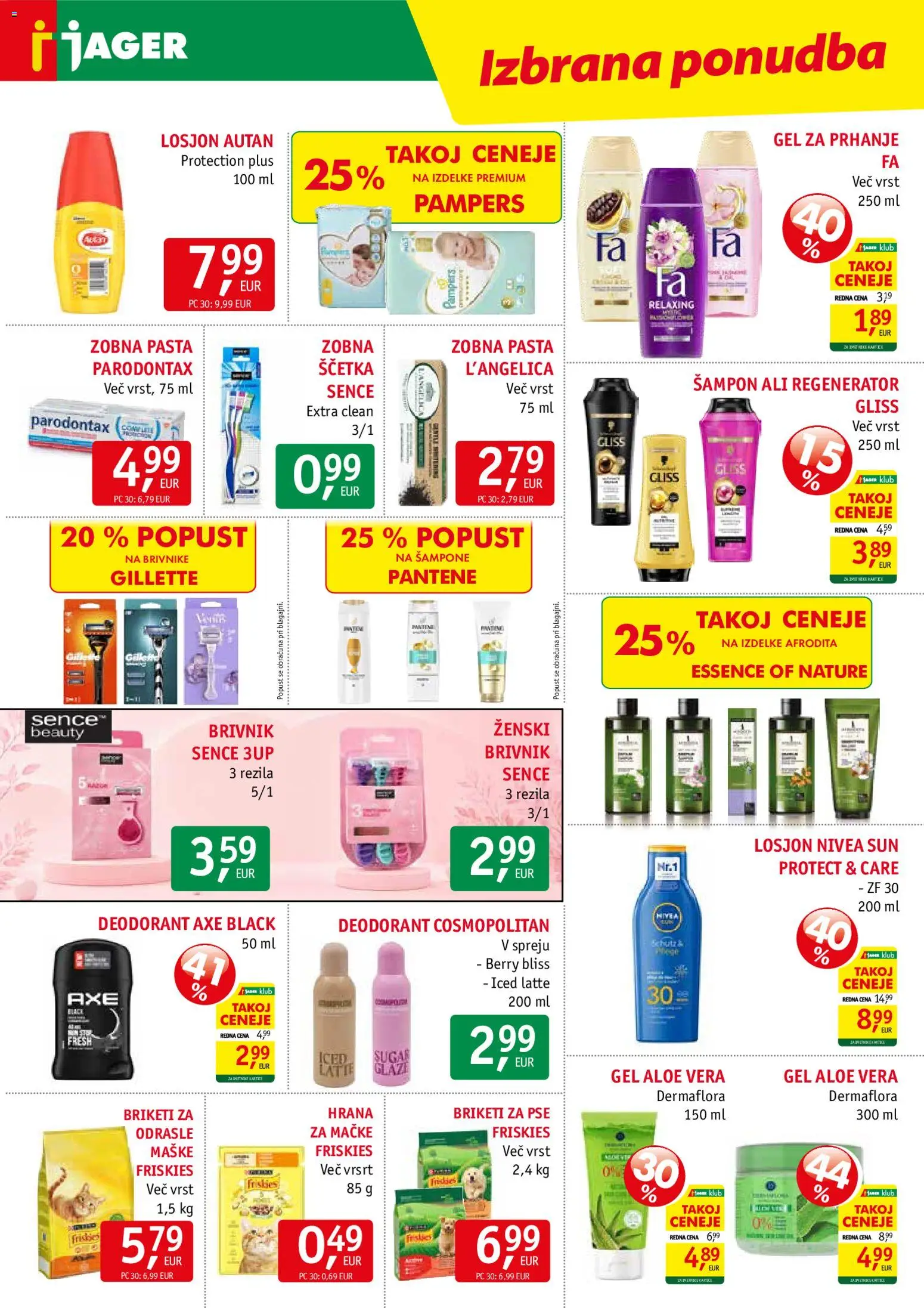 Novi Jager katalog ponudbe – veljaven od 22.07.2026 | Stran: 14 | Izdelki: Sampon, Deodorant, Zobna pasta, Brivnik