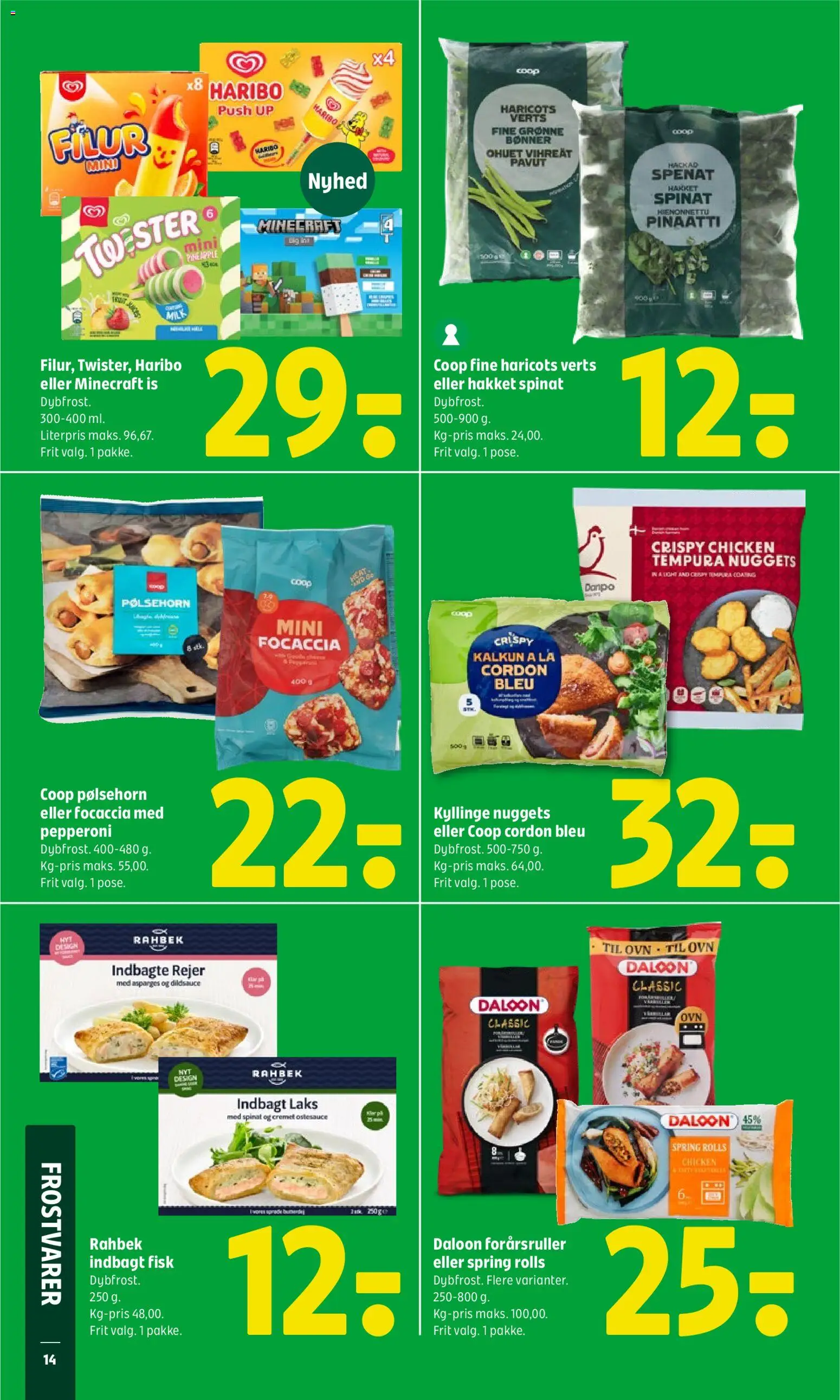 Coop 365 tilbudsavis – gyldig fra 30/04/2026 | Side: 16 | Produkter: Nuggets, Rejer, Spinat, Focaccia