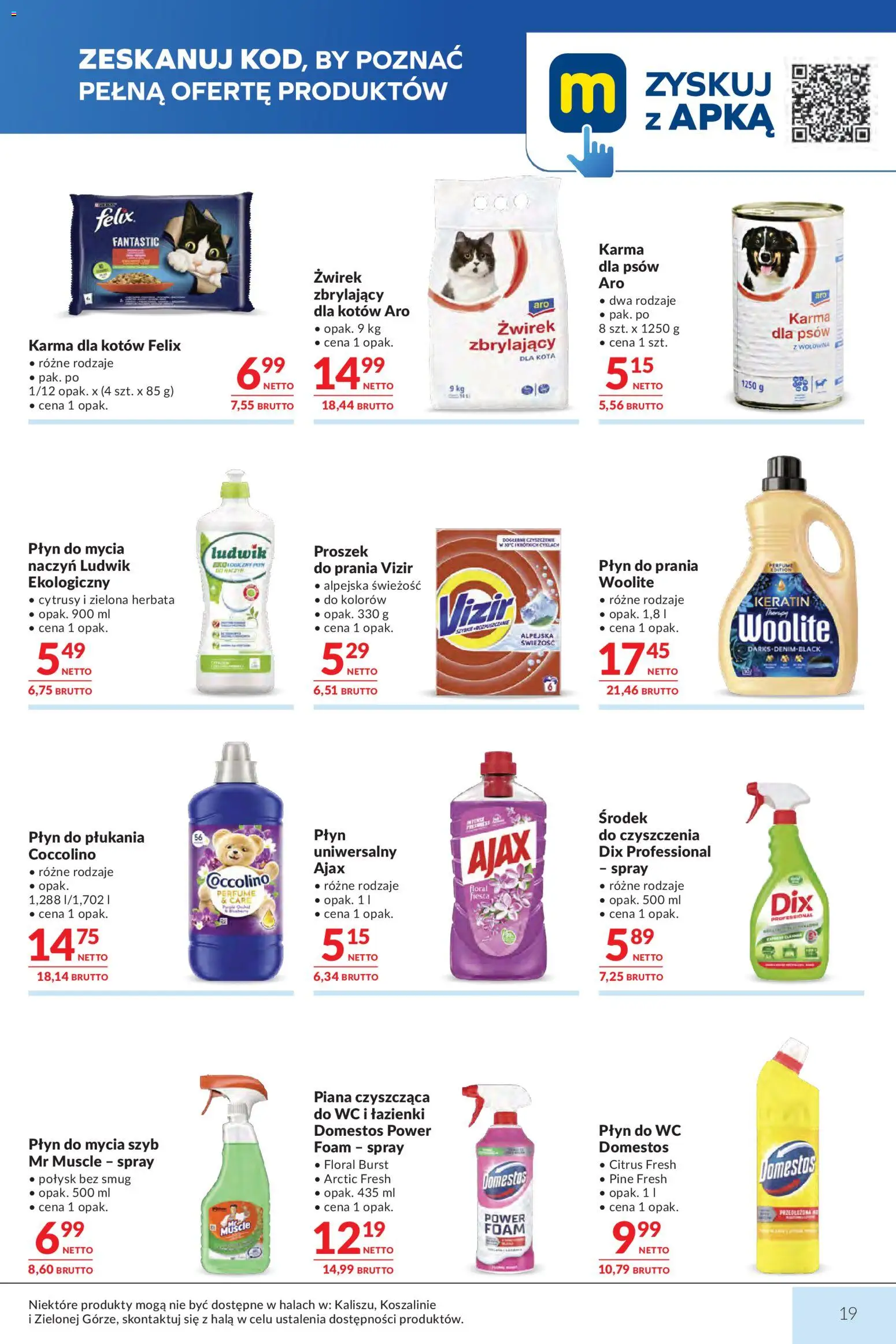 Makro gazetka od 09.06.2026 | Strona: 19 | Produkty: Płyn do mycia szyb, Coccolino, Karma dla kotów, Płyn do mycia naczyń