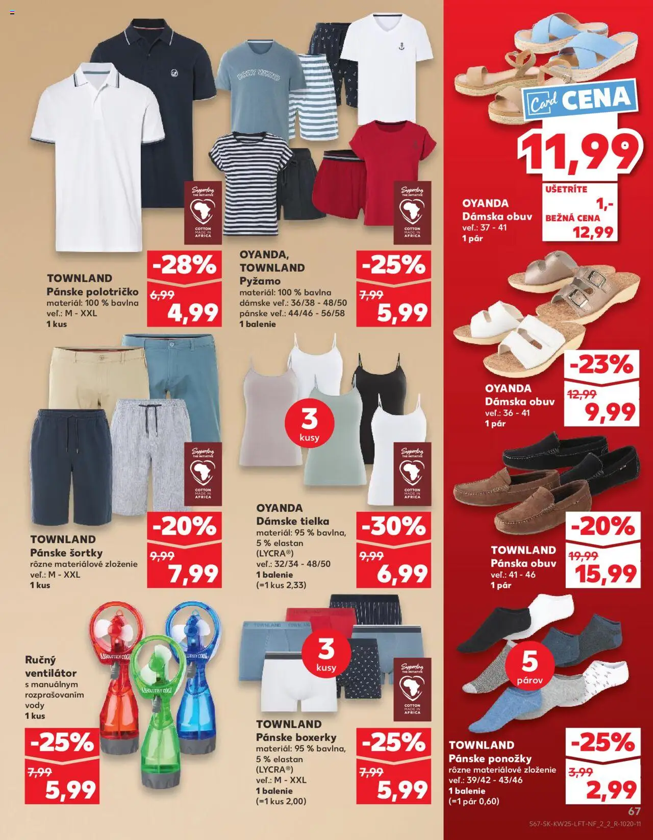 Nové Kaufland akcie – leták je platný od 19.06.2025 | Strana: 67 | Produkty: Ventilátor, Pyžamo, Boxerky