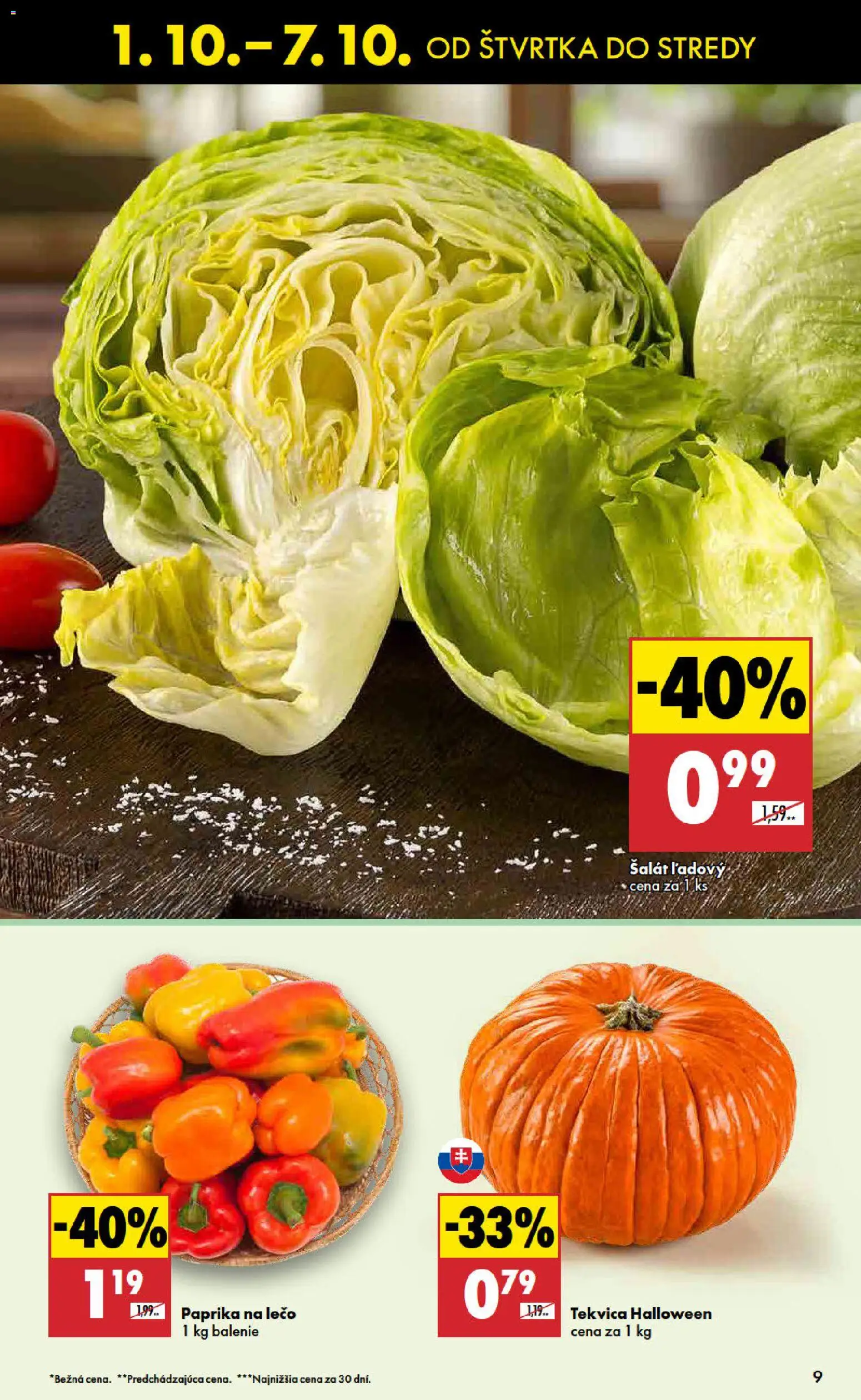 Nové Biedronka akcie – leták je platný od 01.10.2026 | Strana: 9 | Produkty: Paprika, Šalát, Tekvica