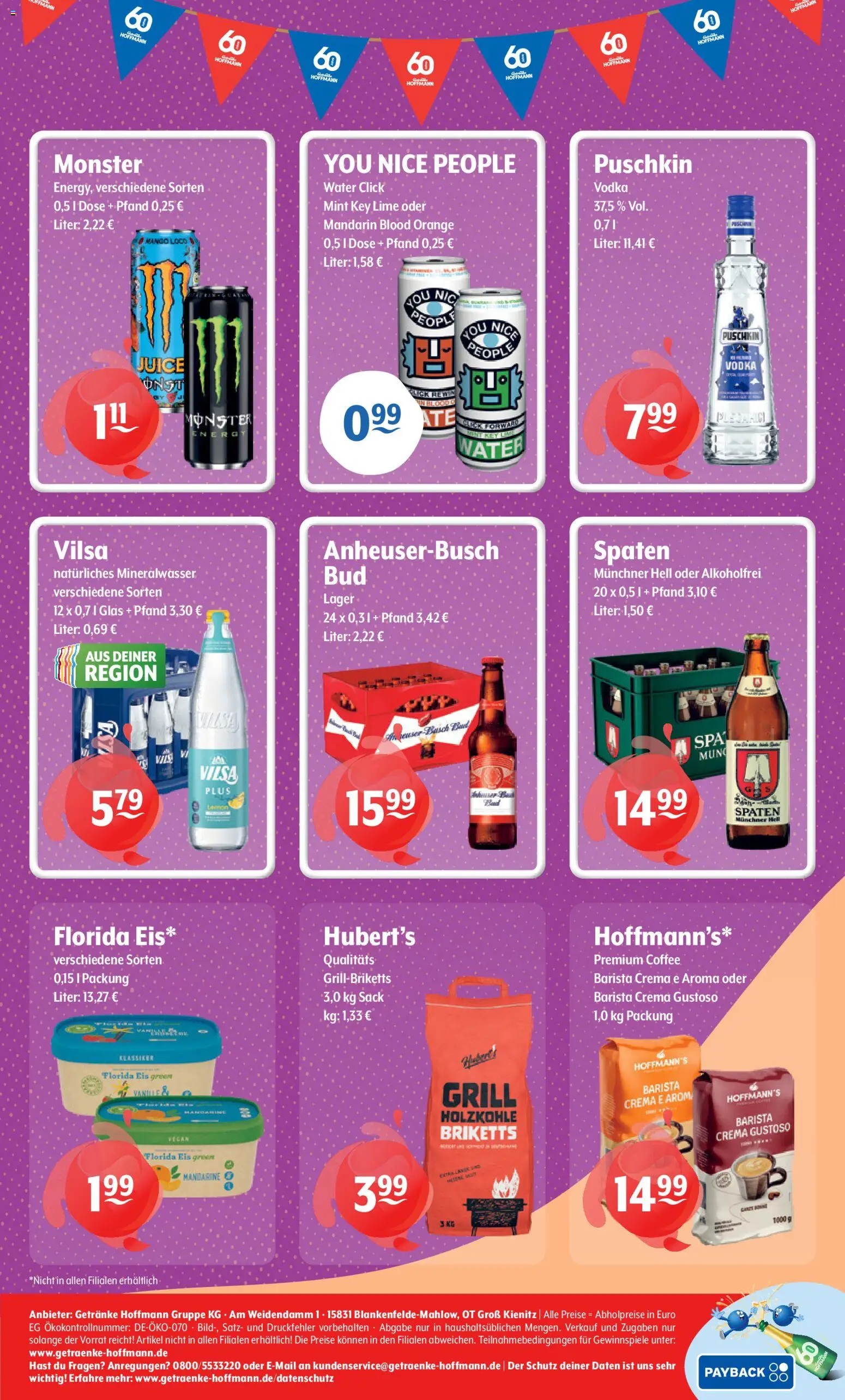 Getränke Hoffmann - Nordrhein - Westfalen – gültig ab 29.06.2026 | Seite: 8 | Produkte: Energy, Mineralwasser, Vodka, Eis