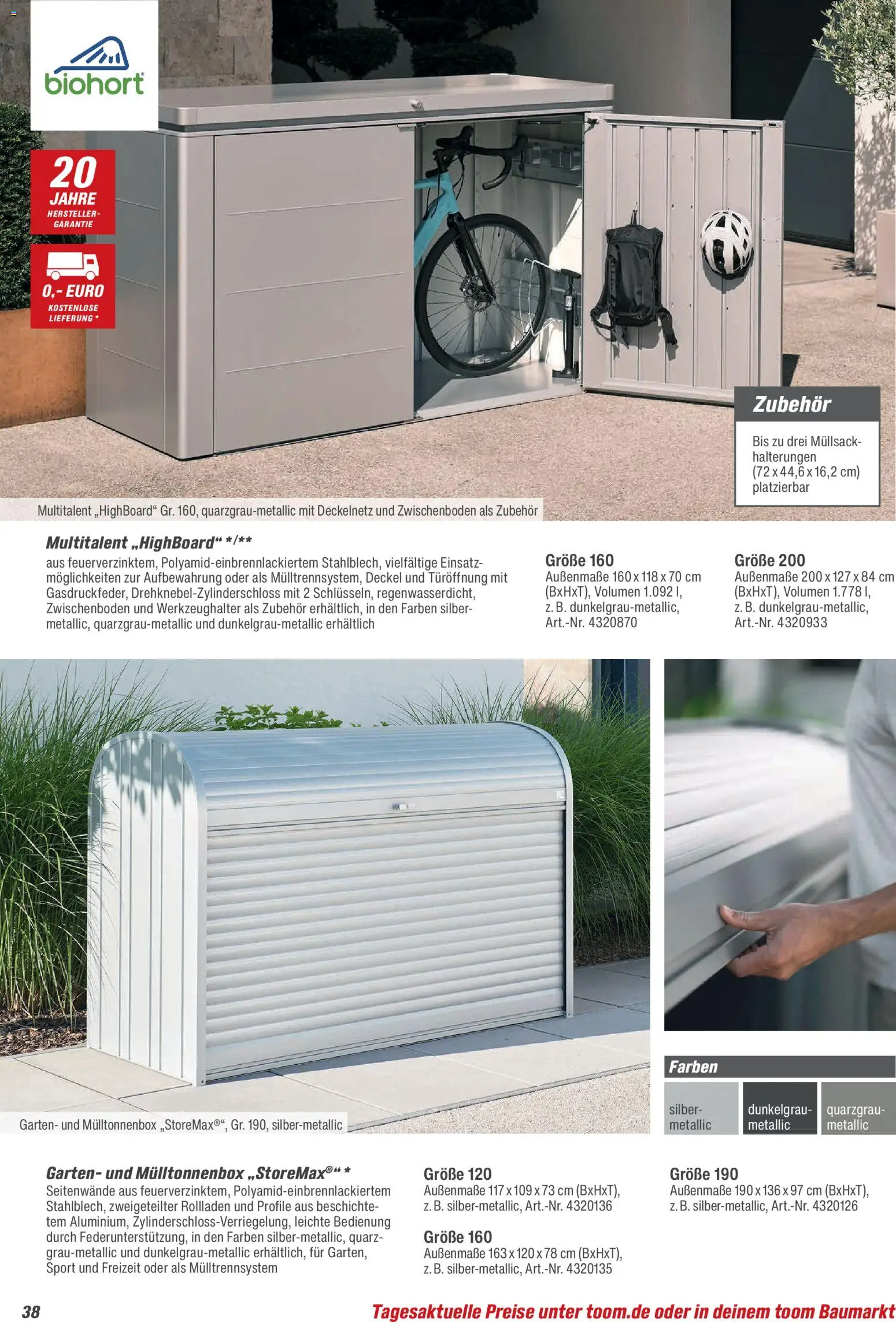 Toom Baumarkt Gartenhäuser & Carports 2026 – gültig ab 20.02.2026 | Seite: 38