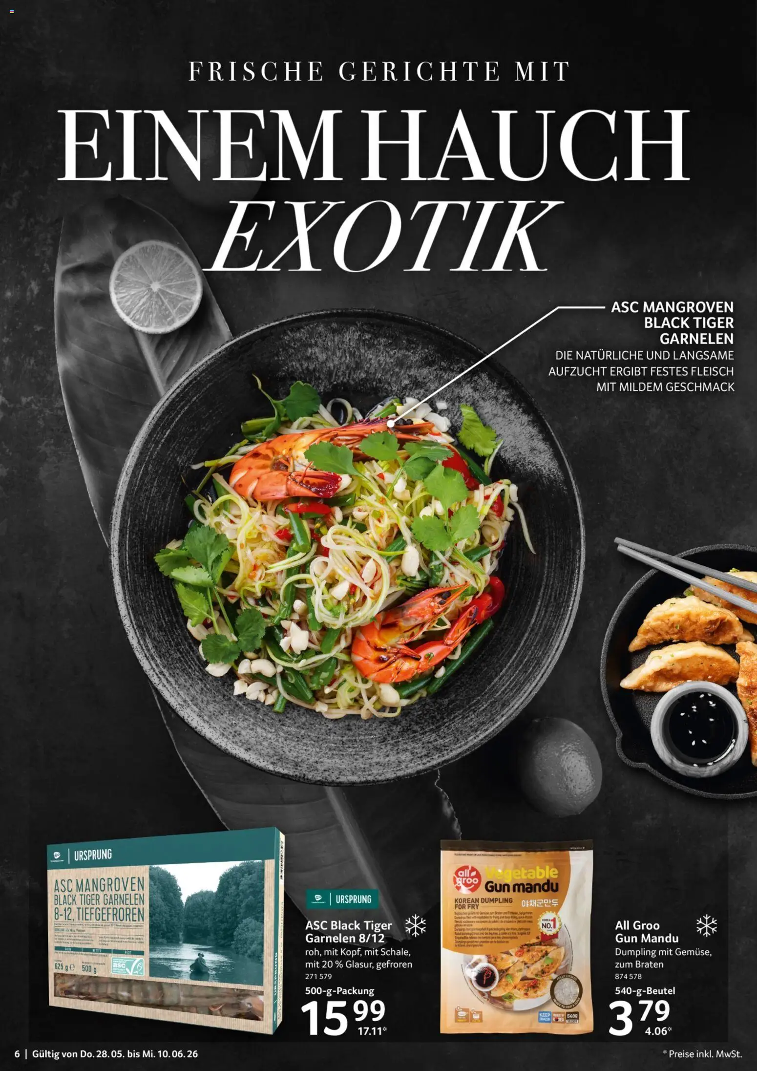 Selgros Genießer & Feinschmecker – gültig ab 28.05.2026 | Seite: 6 | Produkte: Garnelen, Tiger garnelen, Fleisch