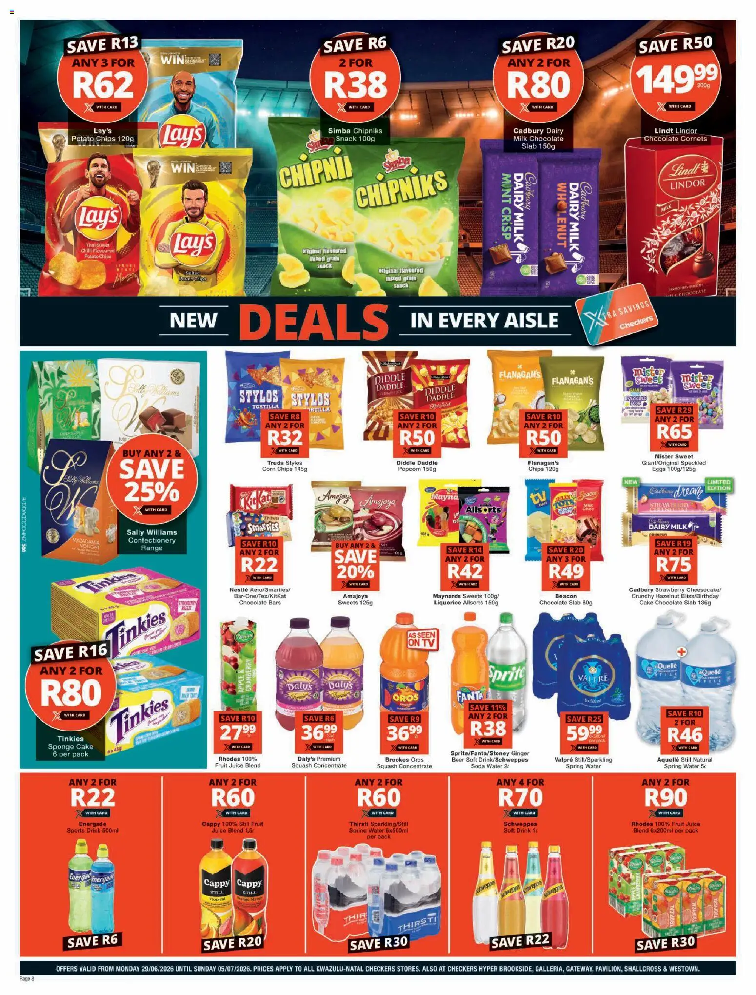New Checkers catalogue – valid from 29/06/2026 | Page: 8 | Products: Eggs, Chocolate, Sprite, Fruit