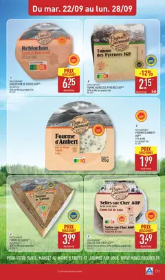 Aldi - Prévisualisation de Aldi catalogue valide à partir de 22/09/2026 | Page: 23 | Produits: Reblochon, Poids, Selles-sur-Cher, Lait