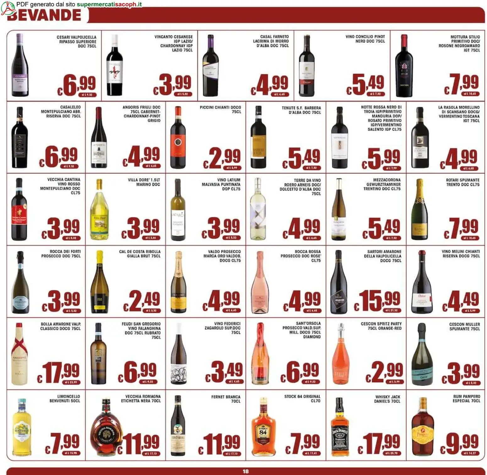 Volantino Sacoph del 02/10/2026 | Pagina: 18 | Prodotti: Fernet, Rum, Spumante, Limoncello