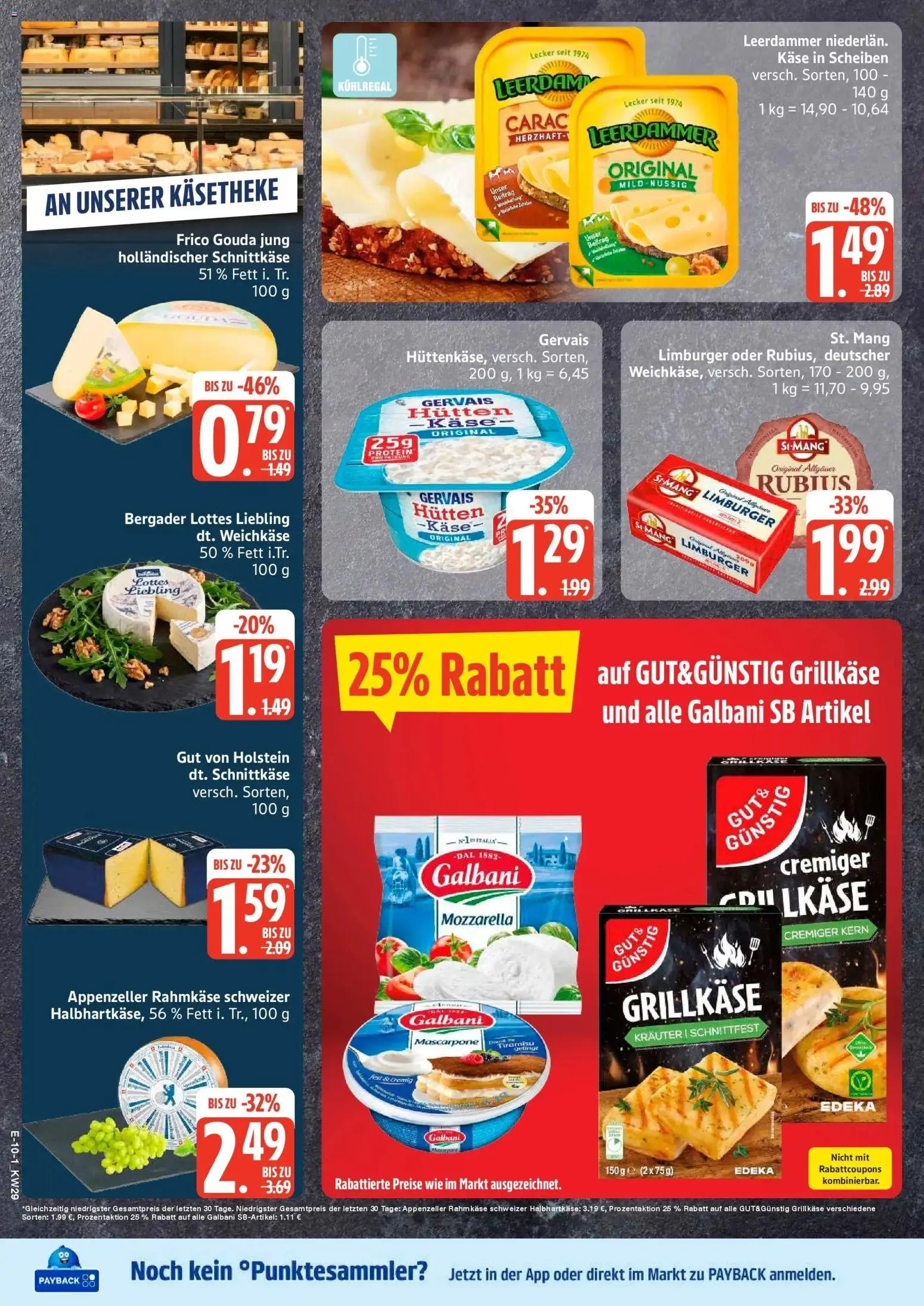 E center Prospekt Stralsund – gültig ab 13.07.2026 | Seite: 12 | Produkte: Käse, Mascarpone, Mozzarella, Leerdammer
