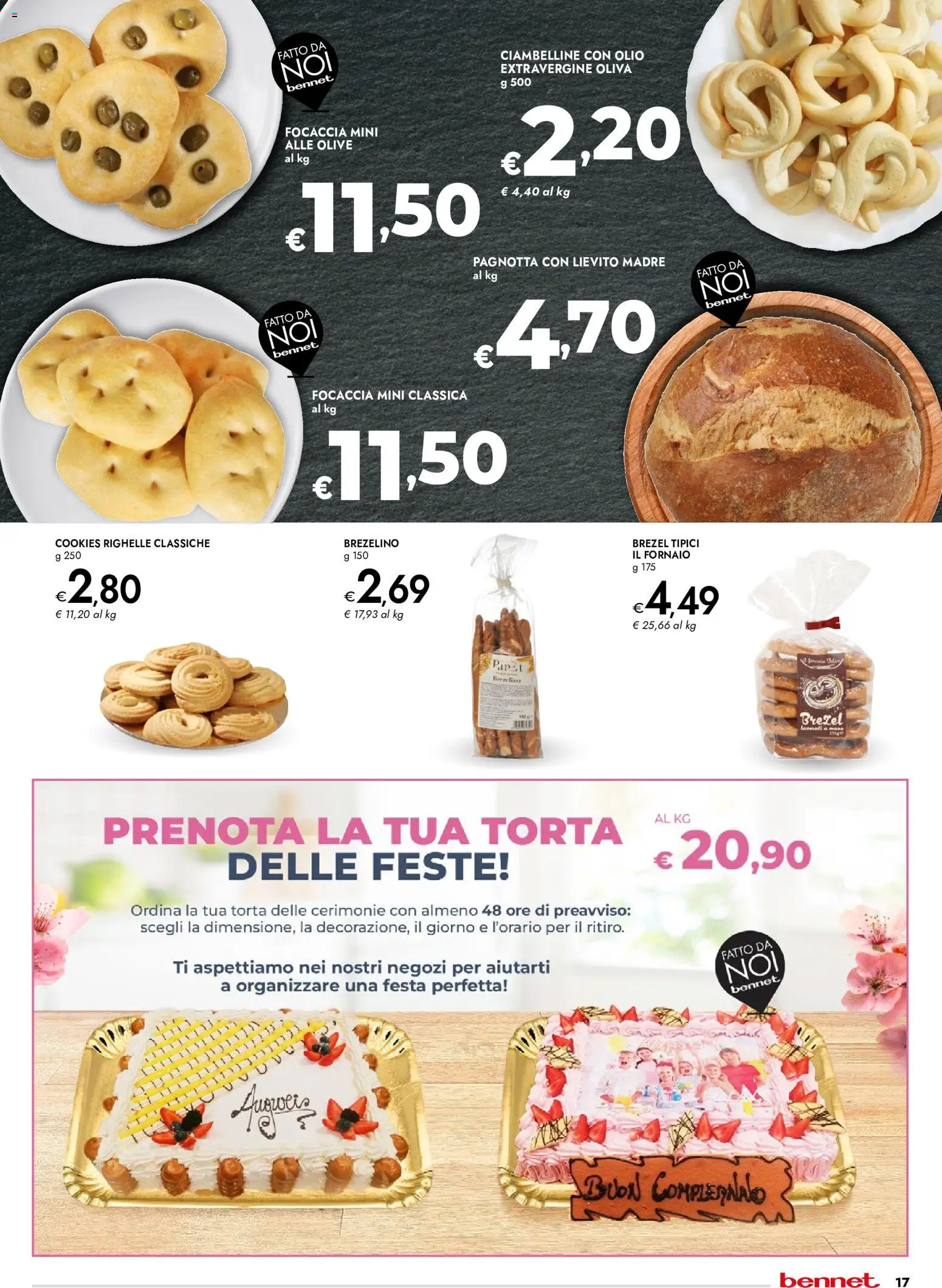 Volantino bennet del 10/09/2026 | Pagina: 17 | Prodotti: Focaccia, Olio, Torta, Lievito
