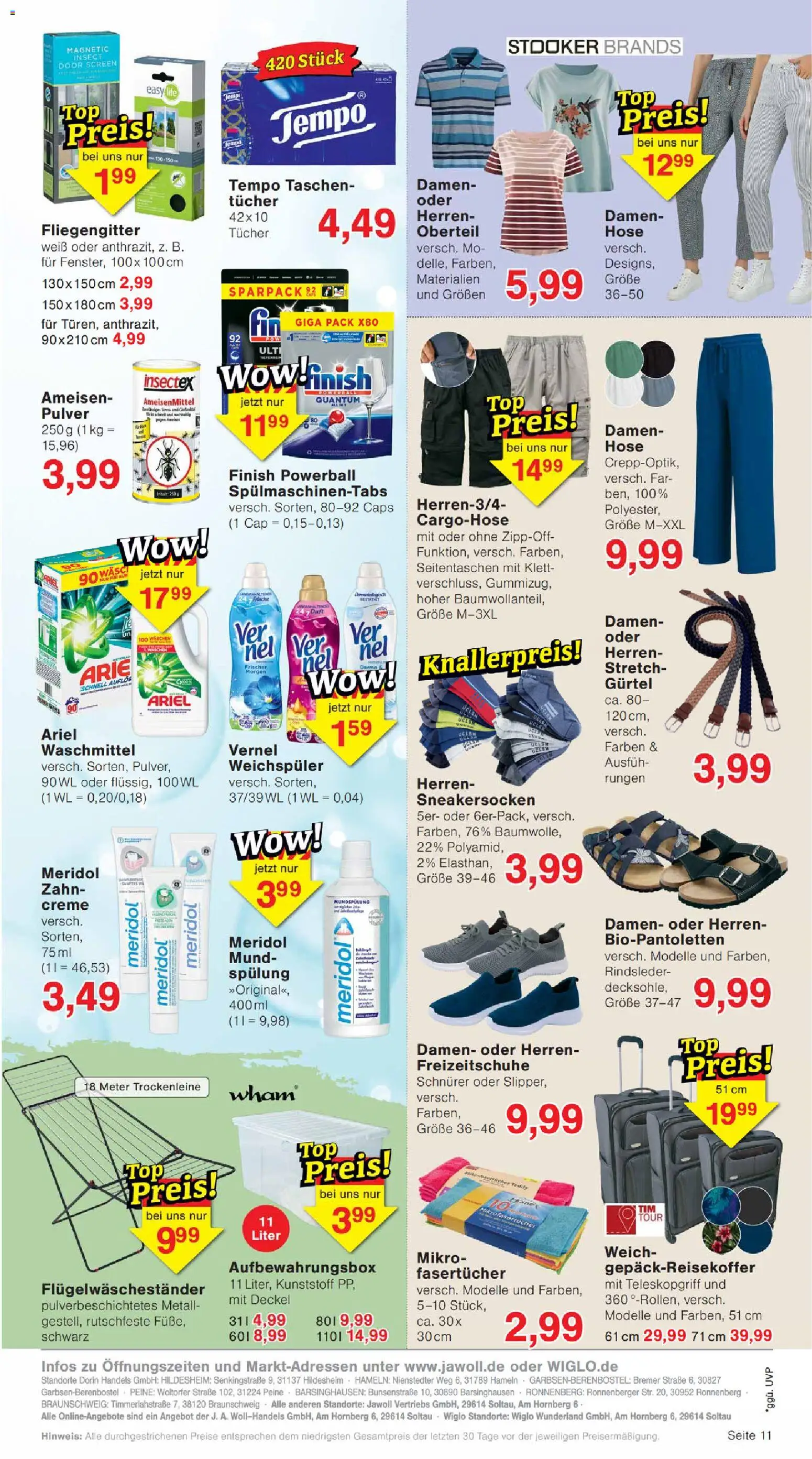 Wiglo Wunderland Prospekt – gültig ab 11.05.2026 | Seite: 15 | Produkte: Cargohose, Weichspüler, Waschmittel, Tempo