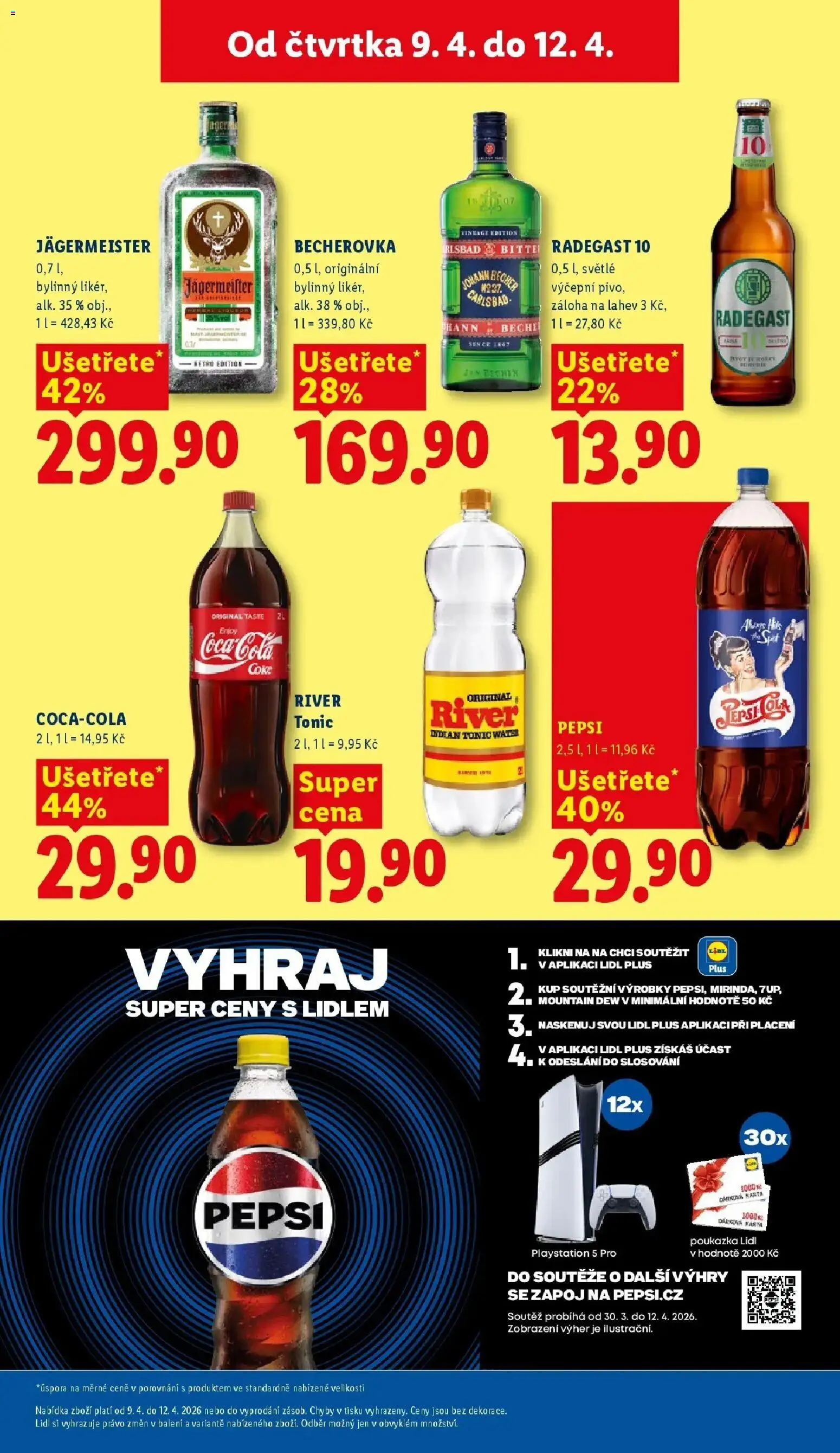 Lidl aktuální leták od 09.04.2026 | Strana: 17 | Produkty: Jägermeister, Coca cola, Radegast, Láhev