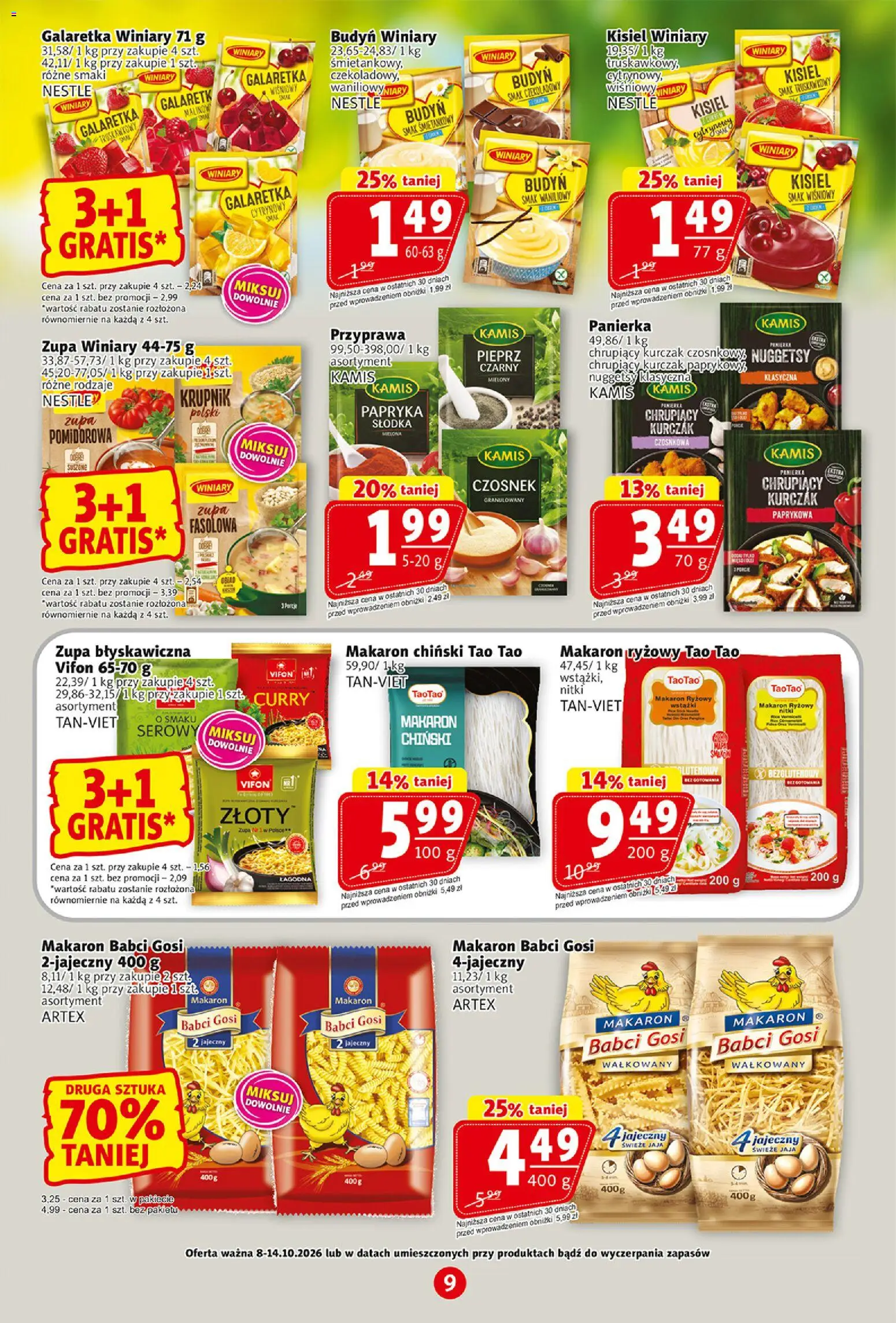 Prim Market gazetka od 08.10.2026 | Strona: 9 | Produkty: Krupnik, Kurczak, Panierka, Makaron chiński
