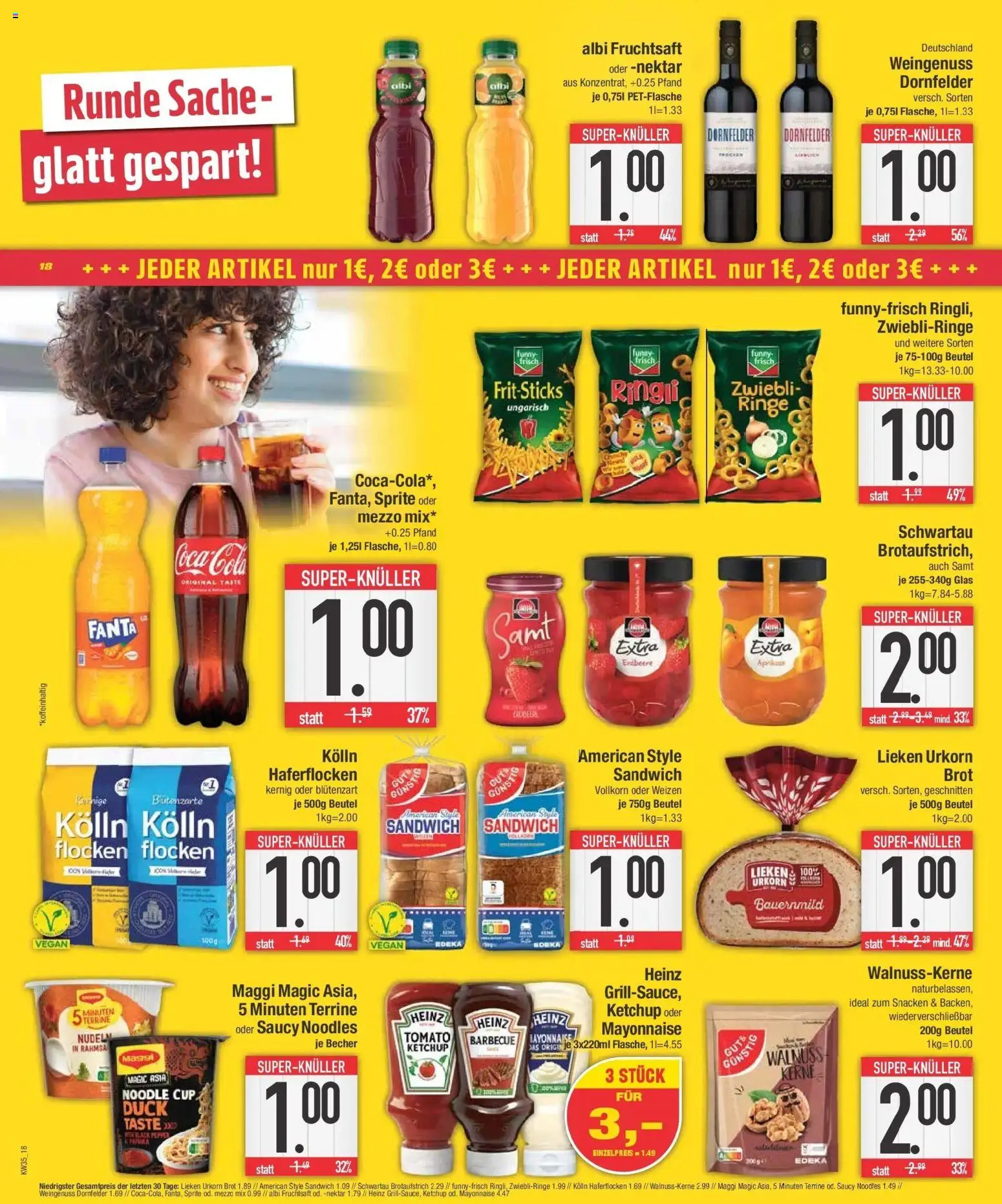 Edeka Prospekt Kolbermoor (ab 24.08.2026) » Angebote Online | Seite: 20 | Produkte: Coca cola, Funny frisch, Brot, Flocken
