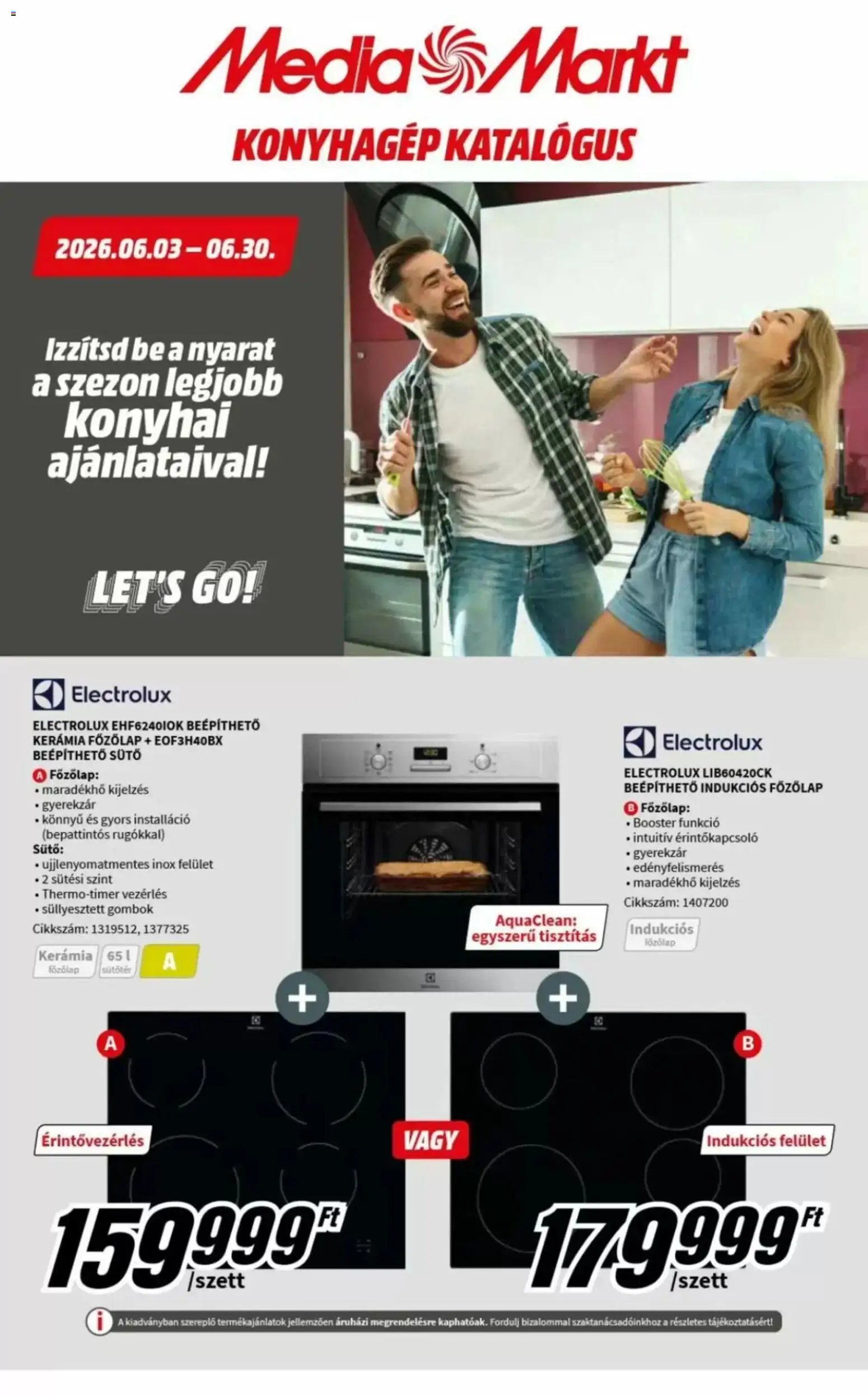 Media Markt akciós ujság - amely érvényes a következő dátumtól: 03.06.2026 | Oldal: 1 | Termékek: Sütő, Főzőlap, Indukciós főzőlap